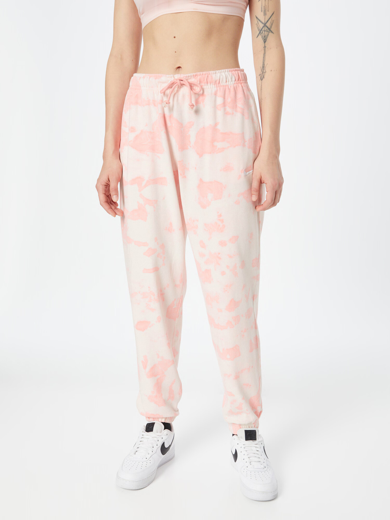 Nike Sportswear Pantaloni crem / roșu pastel / alb - Pled.ro