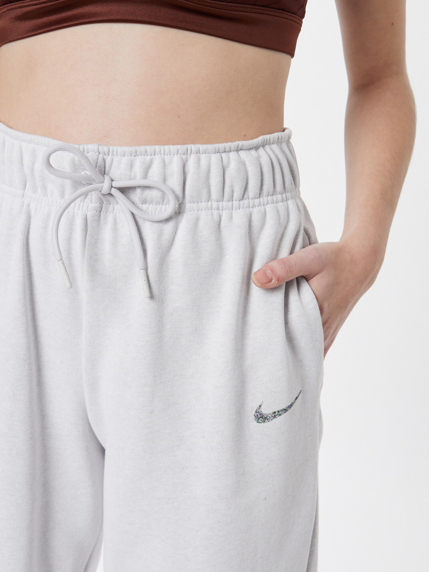 Nike Sportswear Pantaloni gri / alb - Pled.ro