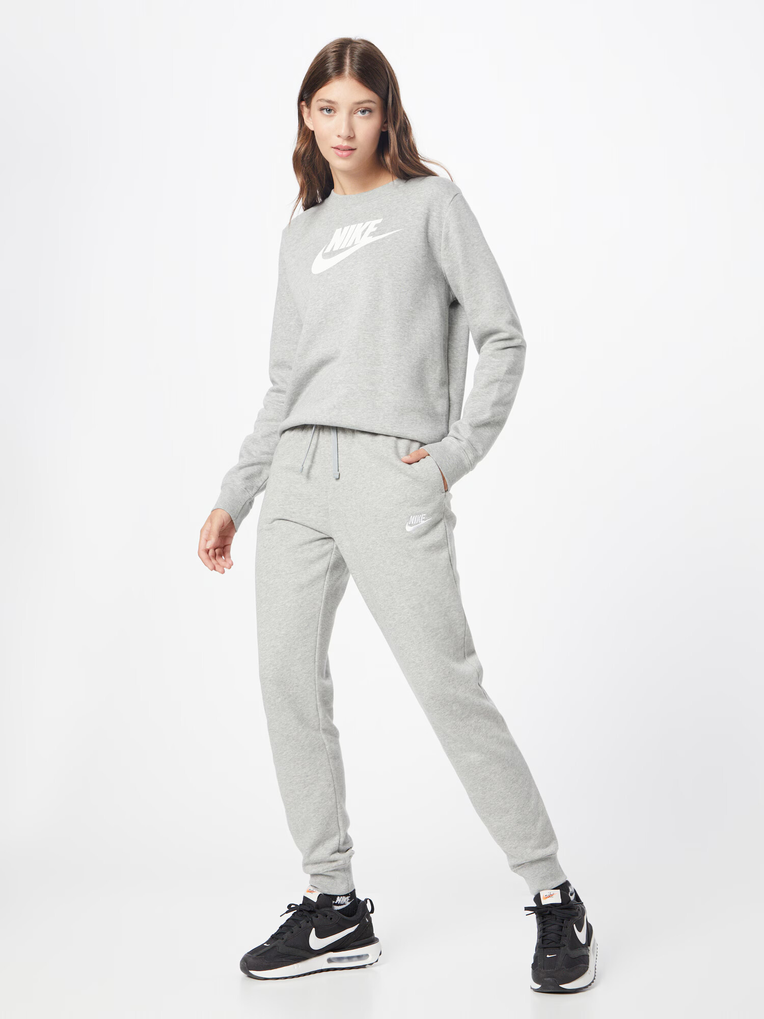 Nike Sportswear Pantaloni gri amestecat / alb - Pled.ro