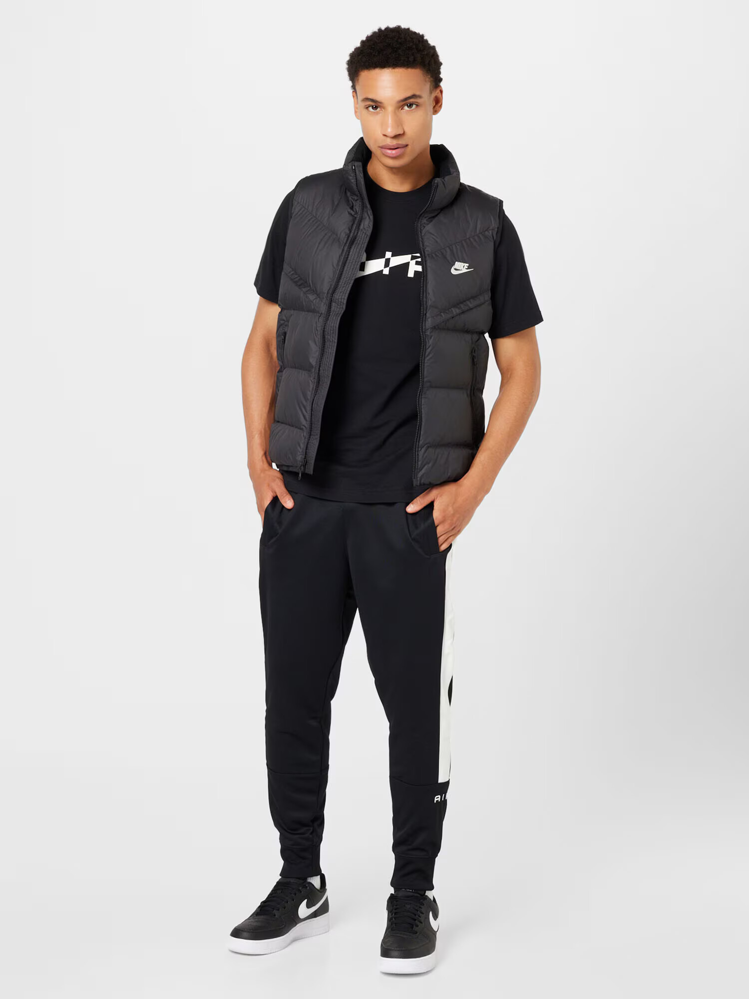 Nike Sportswear Pantaloni 'AIR' negru / alb - Pled.ro