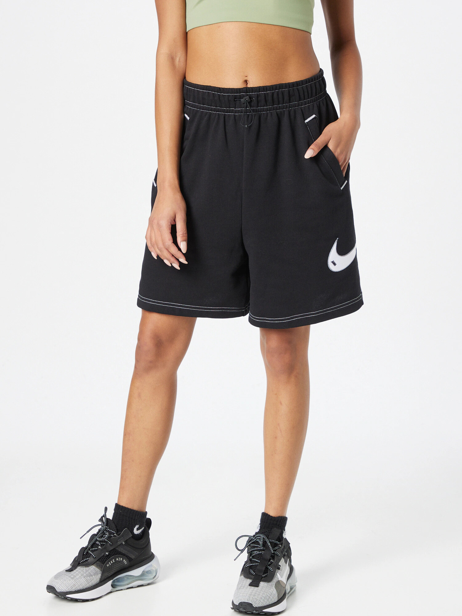 Nike Sportswear Pantaloni negru / alb - Pled.ro