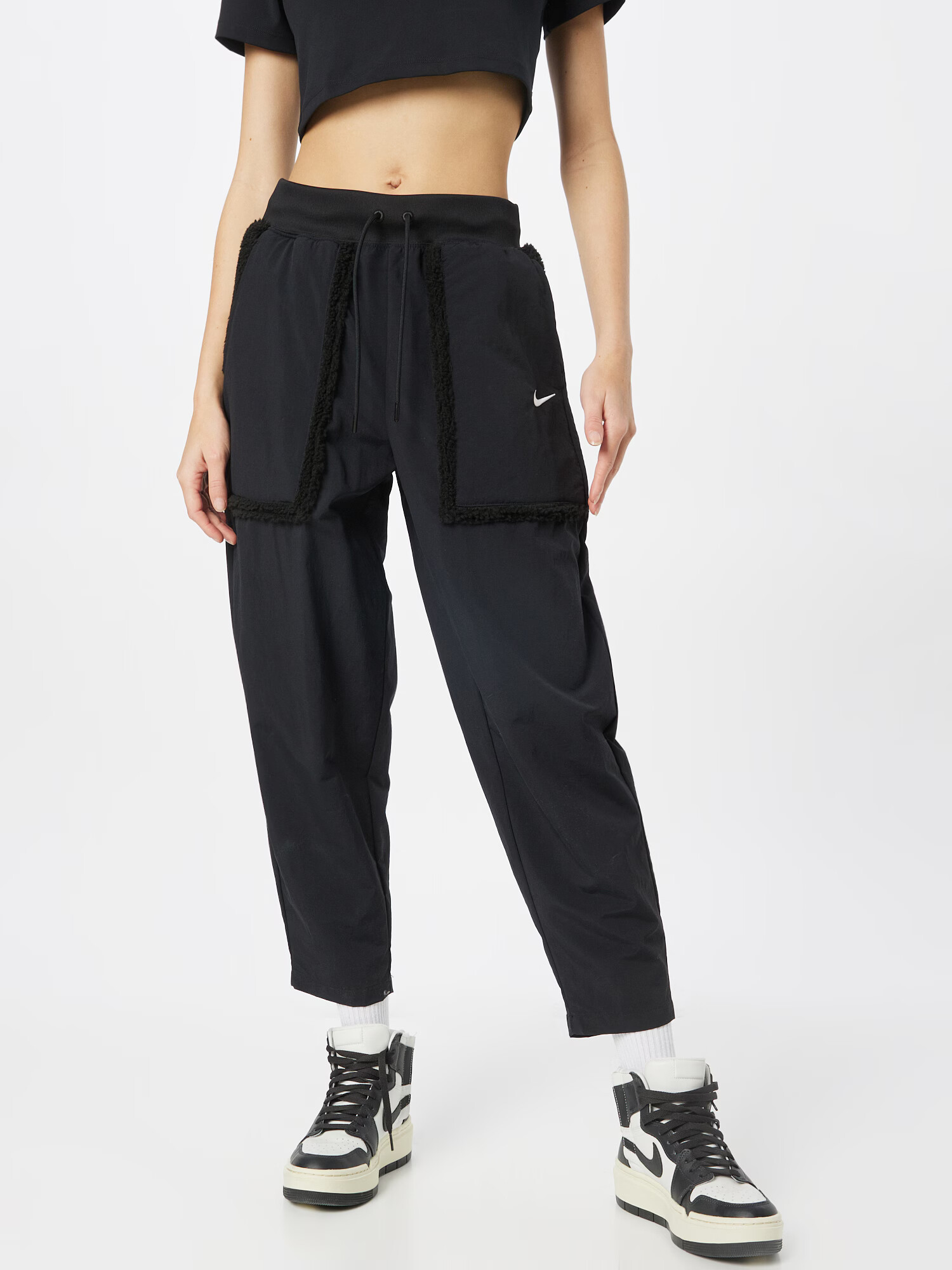 Nike Sportswear Pantaloni negru / alb - Pled.ro