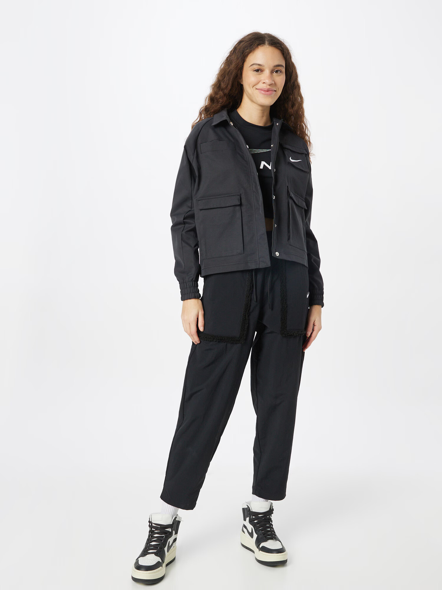 Nike Sportswear Pantaloni negru / alb - Pled.ro