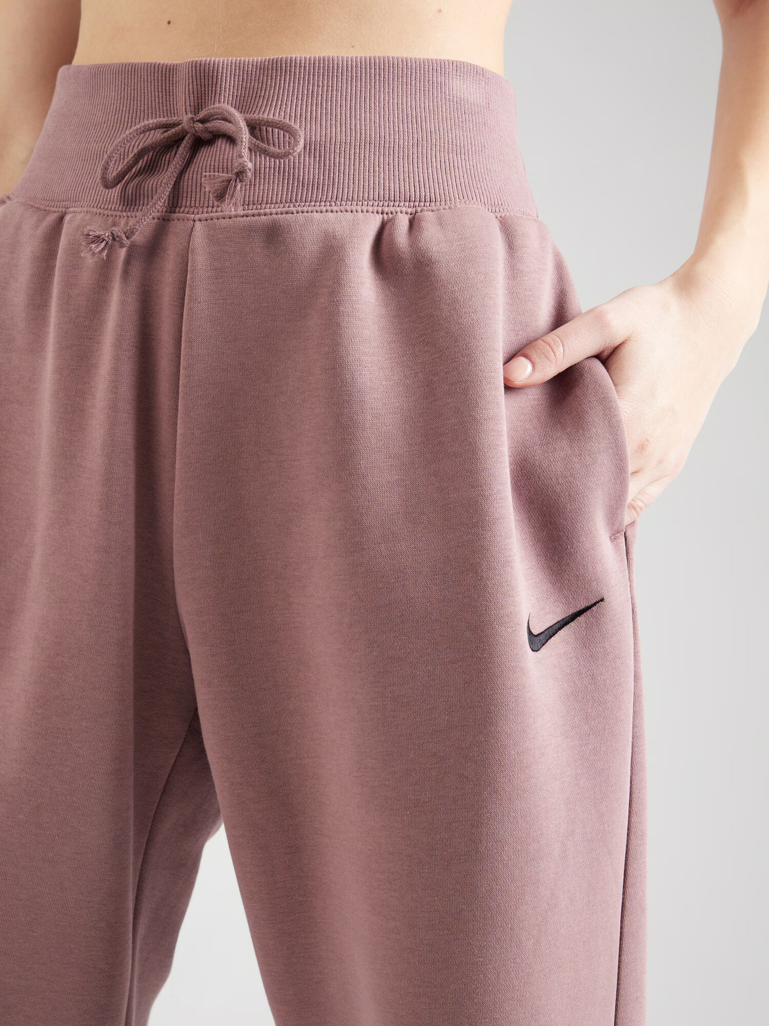 Nike Sportswear Pantaloni 'Phoenix Fleece' mauve / negru - Pled.ro