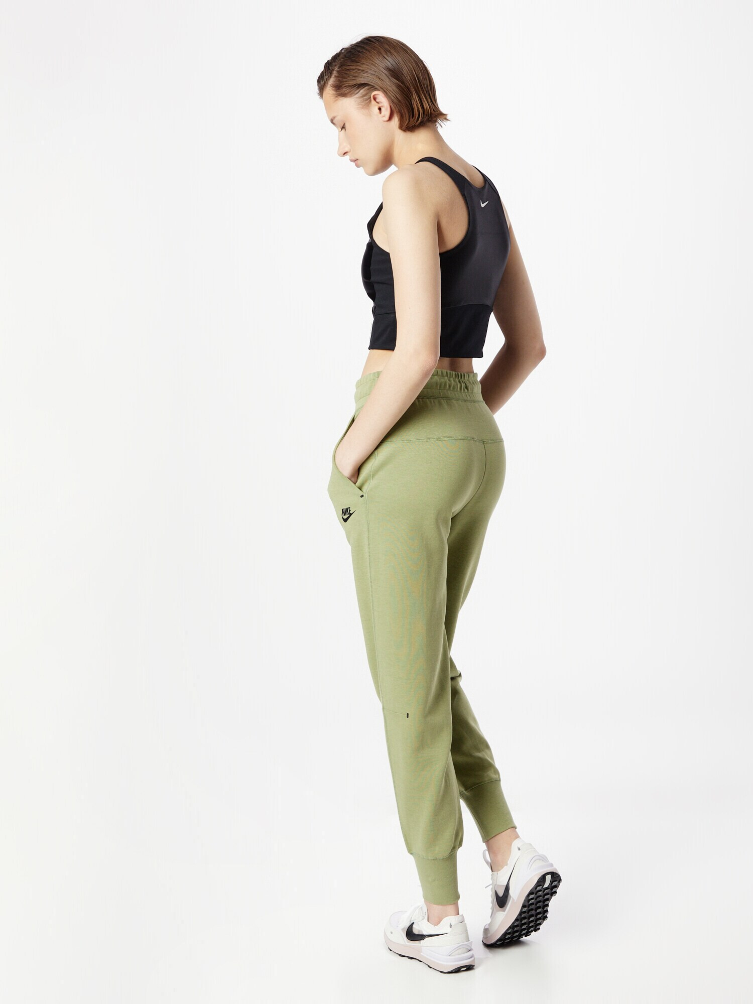 Nike Sportswear Pantaloni verde măr / negru - Pled.ro