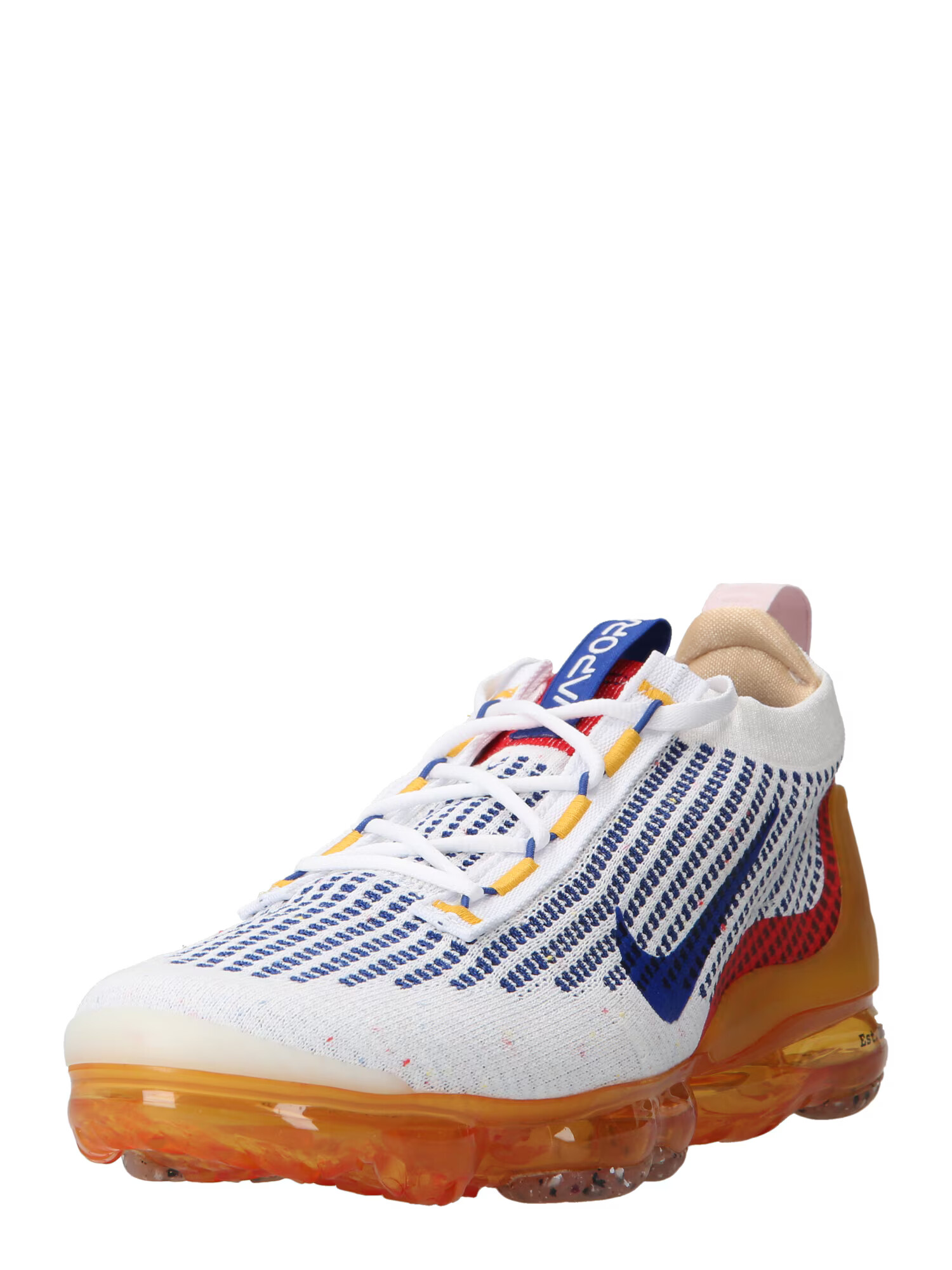 Nike Sportswear Pantofi sport 'AIR VAPORMAX 2021 FK SE' albastru închis / galben / roşu închis / alb - Pled.ro