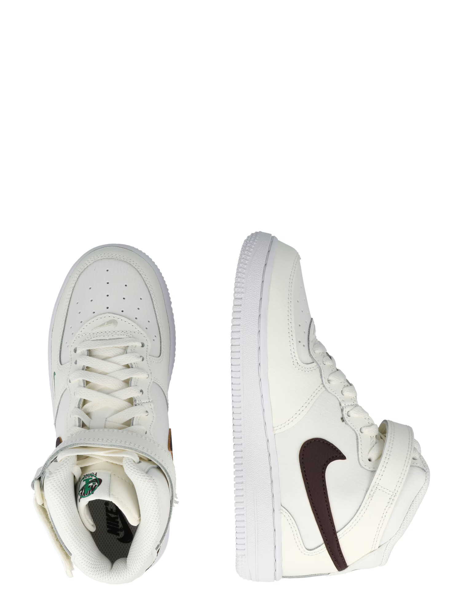 Nike Sportswear Sneaker 'Force 1' crem / ciocolatiu / verde iarbă / alb - Pled.ro