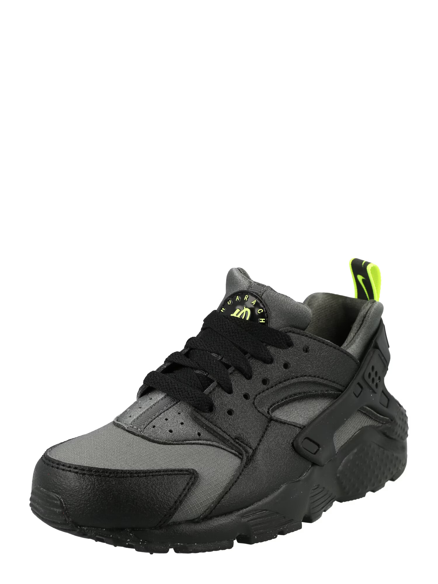 Nike Sportswear Sneaker 'HUARACHE RUN GS' gri închis / verde neon / negru - Pled.ro