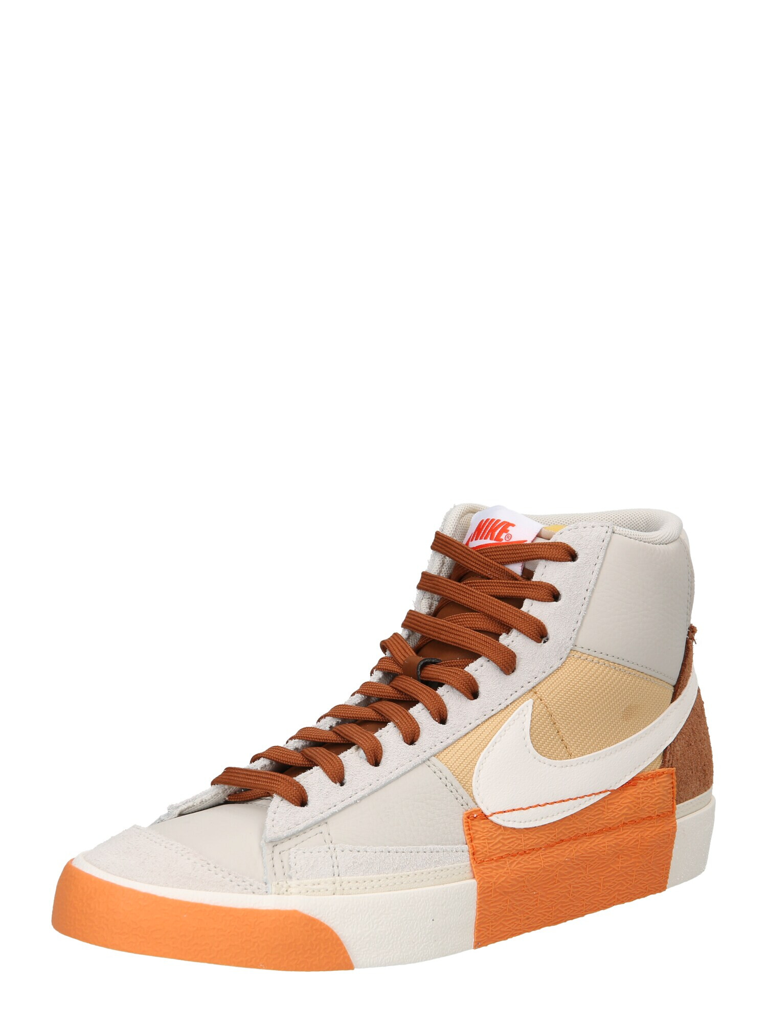 Nike Sportswear Sneaker înalt 'Blazer Mid Pro Club' maro / maro deschis / portocaliu / alb - Pled.ro