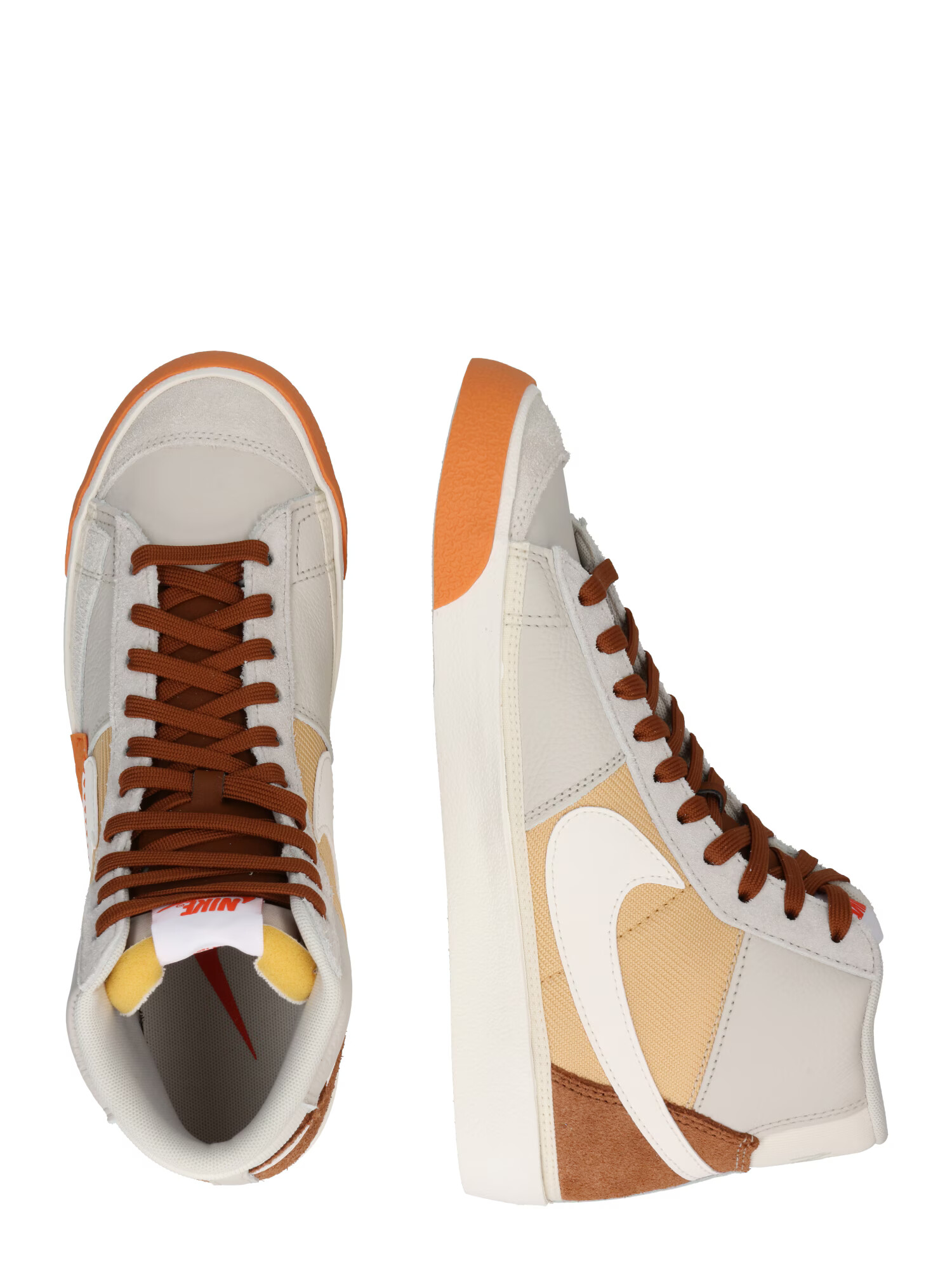 Nike Sportswear Sneaker înalt 'Blazer Mid Pro Club' maro / maro deschis / portocaliu / alb - Pled.ro