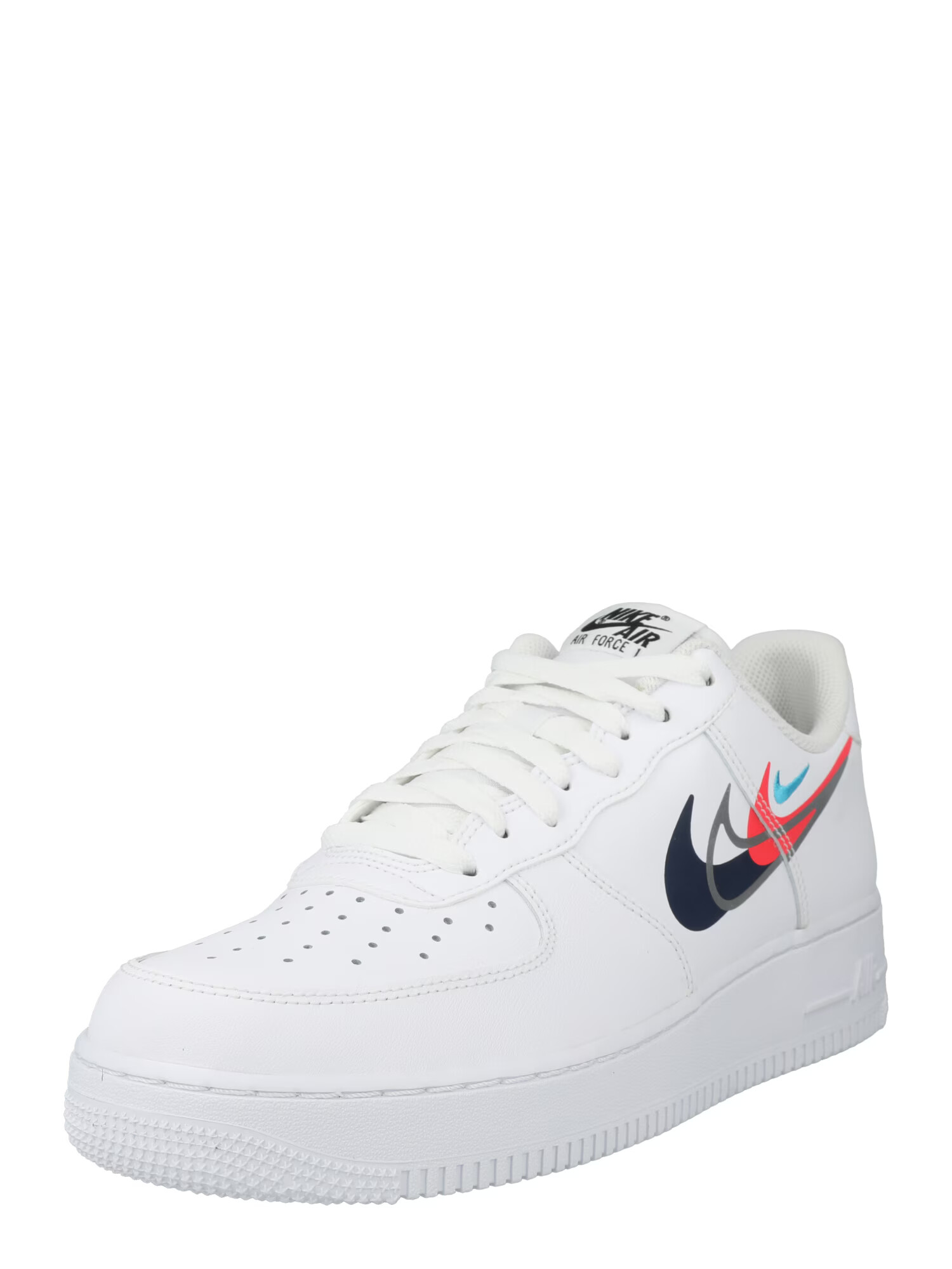 Nike Sportswear Sneaker low 'AIR FORCE 1 07' albastru deschis / roșu / negru / alb - Pled.ro