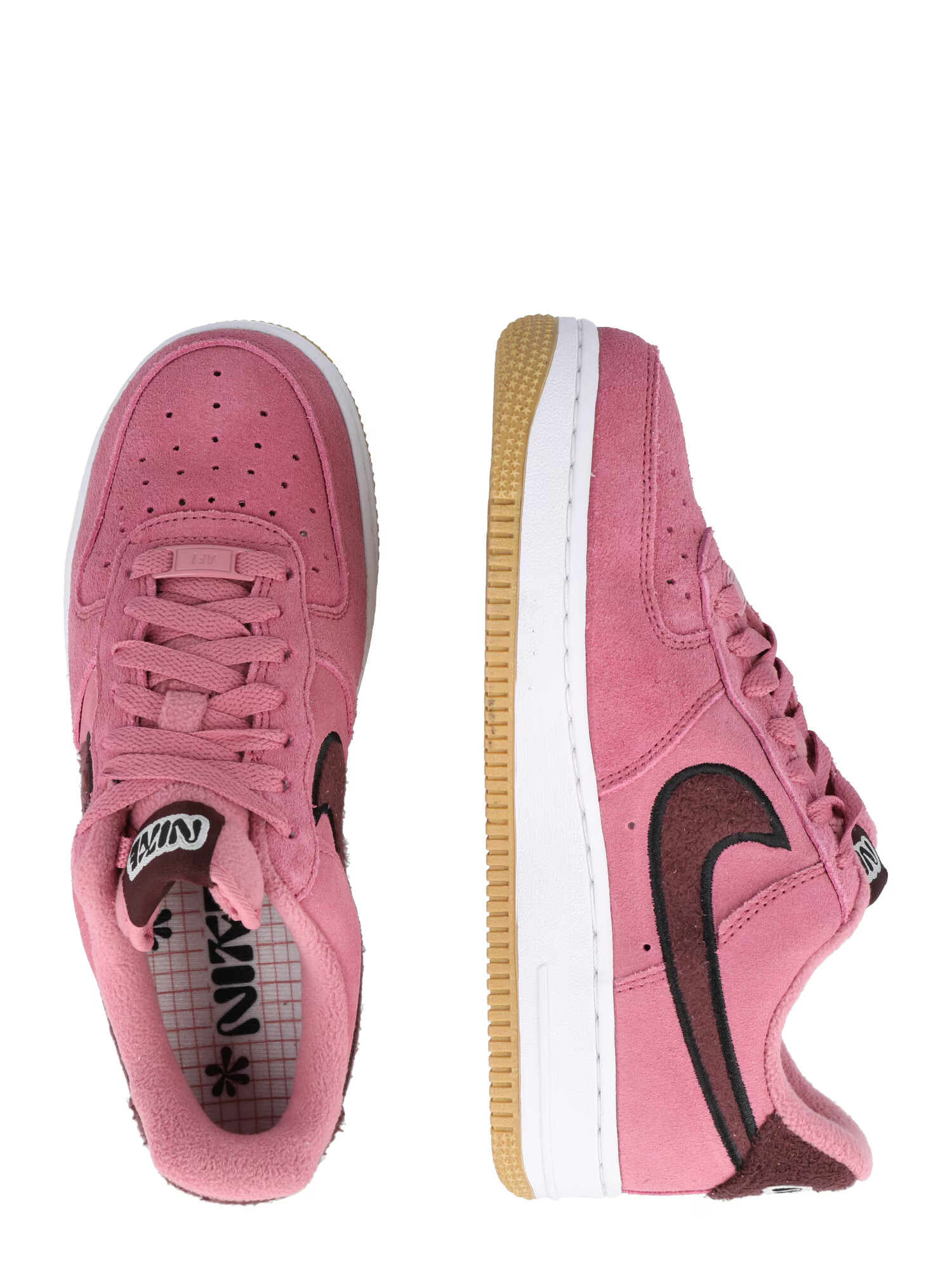 Nike Sportswear Sneaker low 'Air Force 1' maro / roz deschis / negru - Pled.ro