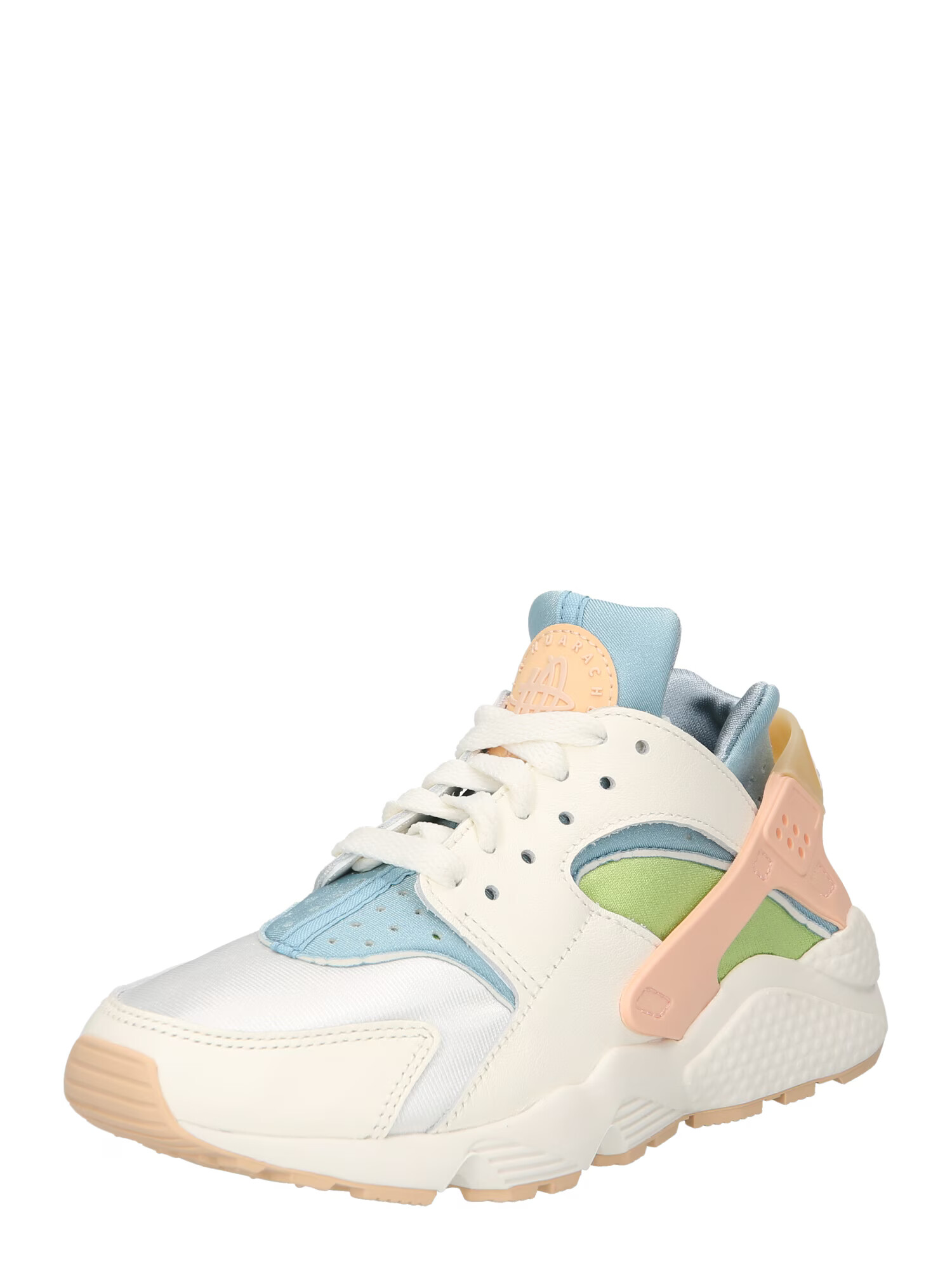 Nike Sportswear Sneaker low 'Air Huarache' alb kitt / albastru deschis / verde deschis / portocaliu caisă - Pled.ro