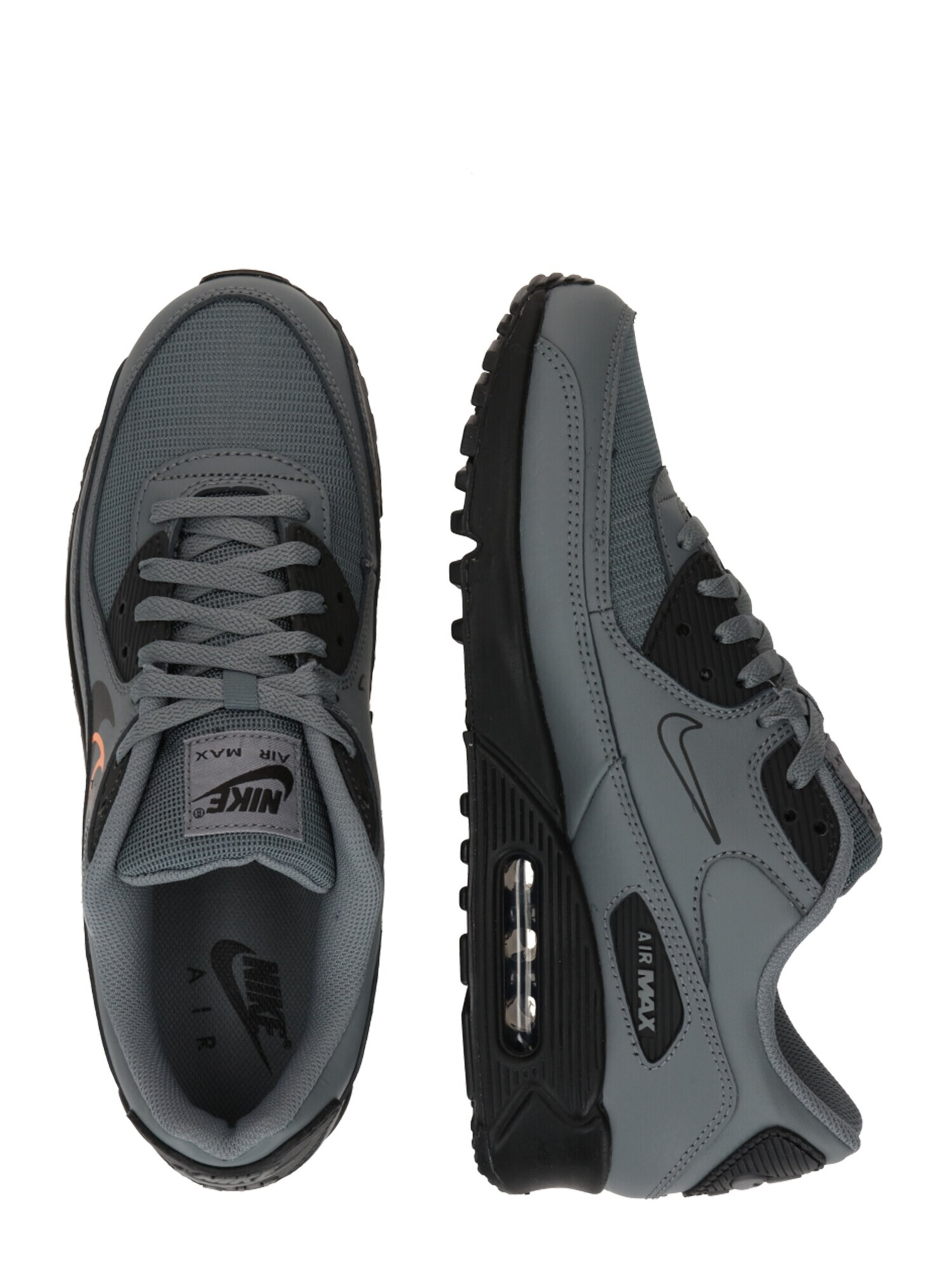 Nike Sportswear Sneaker low 'AIR MAX 90' gri / portocaliu / negru / alb - Pled.ro