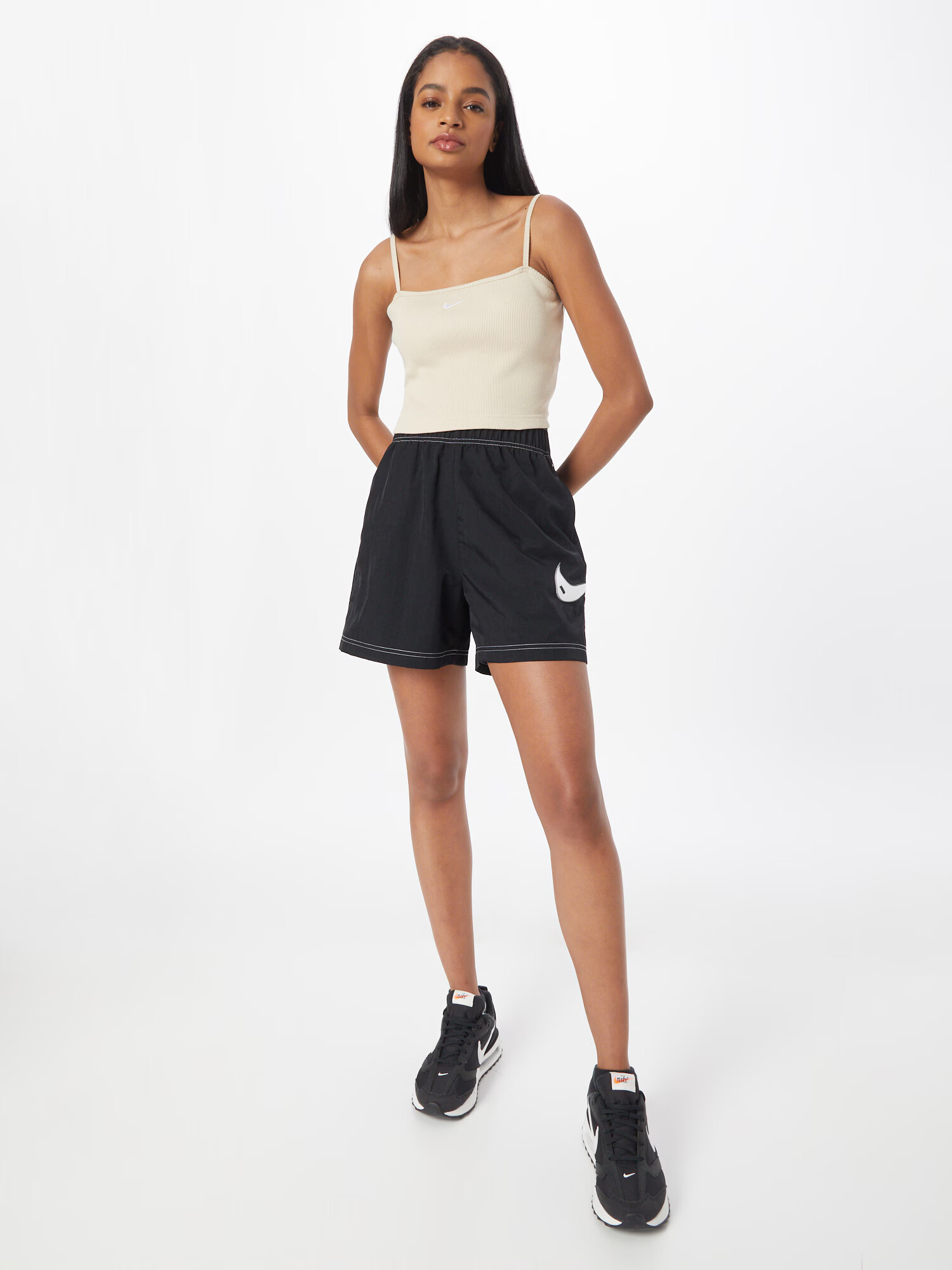 Nike Sportswear Top bej / alb - Pled.ro