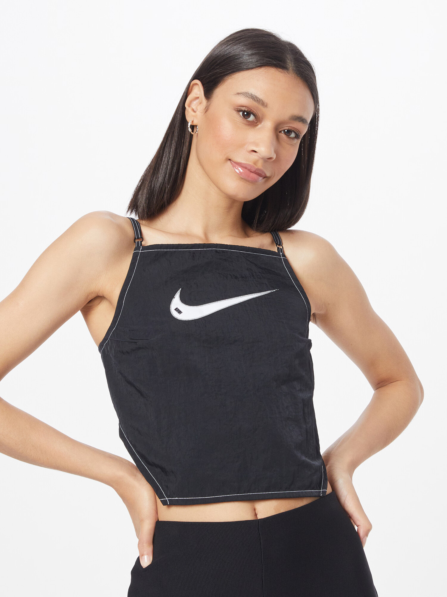 Nike Sportswear Top 'CAMI' negru / alb - Pled.ro