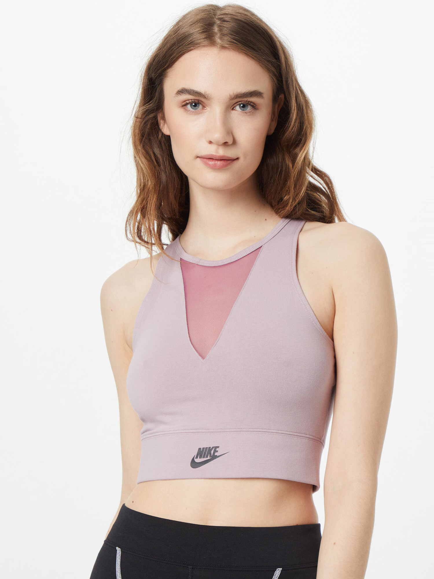 Nike Sportswear Top mov liliachiu / negru - Pled.ro