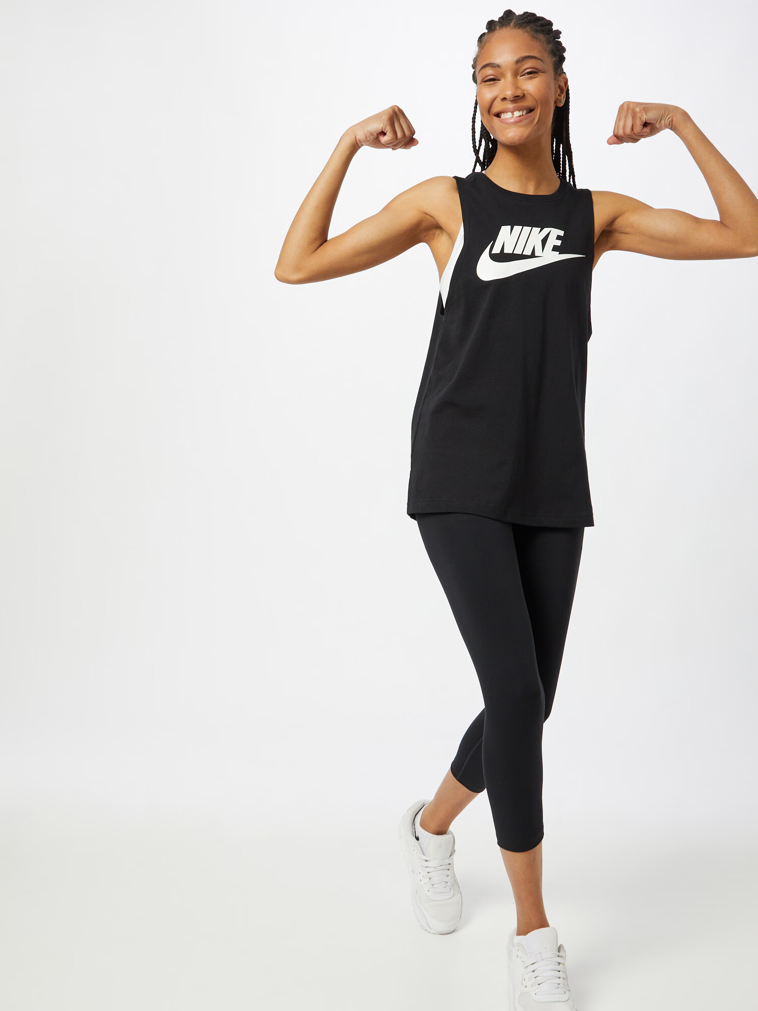 Nike Sportswear Top negru / alb - Pled.ro