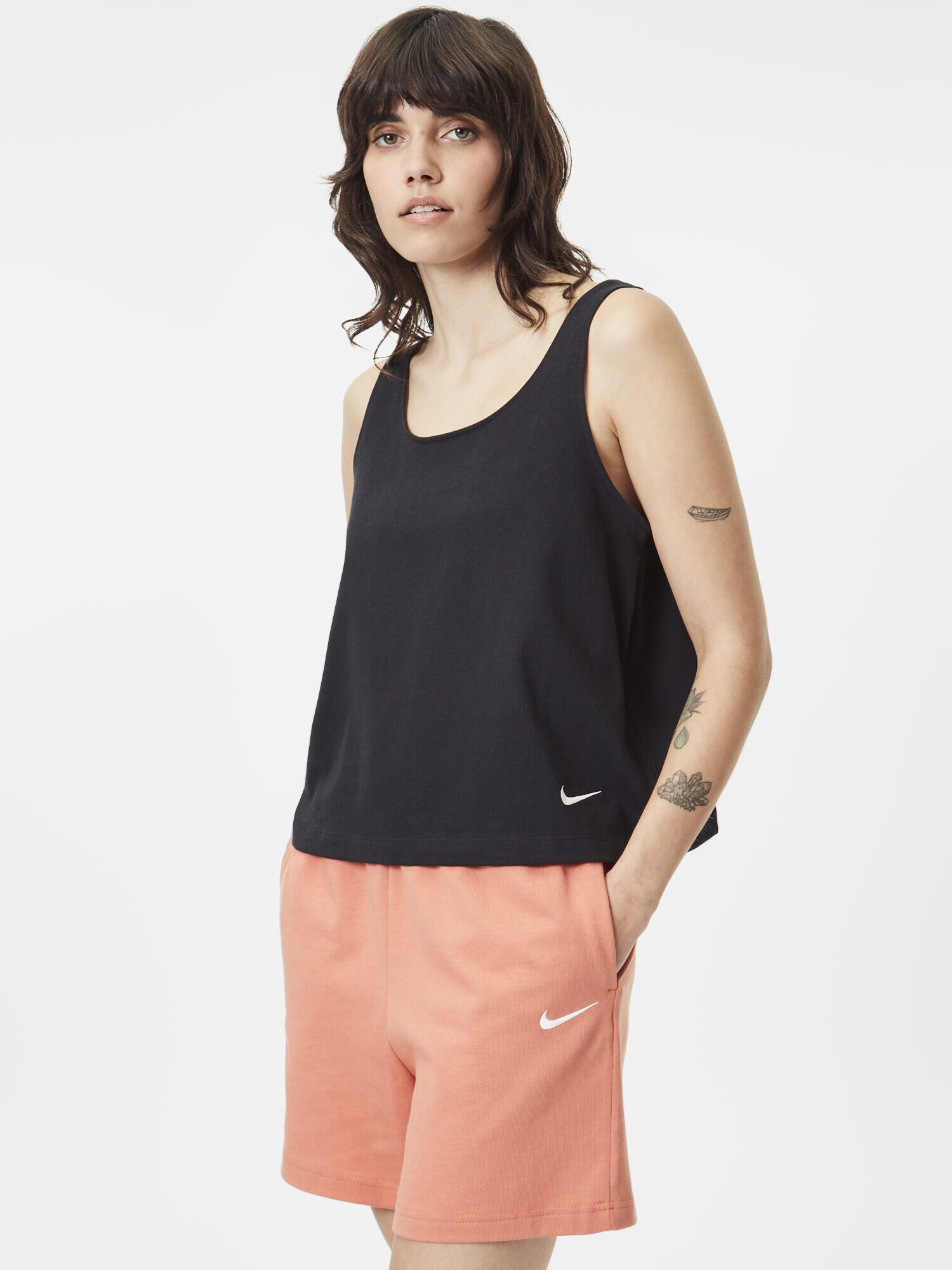 Nike Sportswear Top negru / alb - Pled.ro