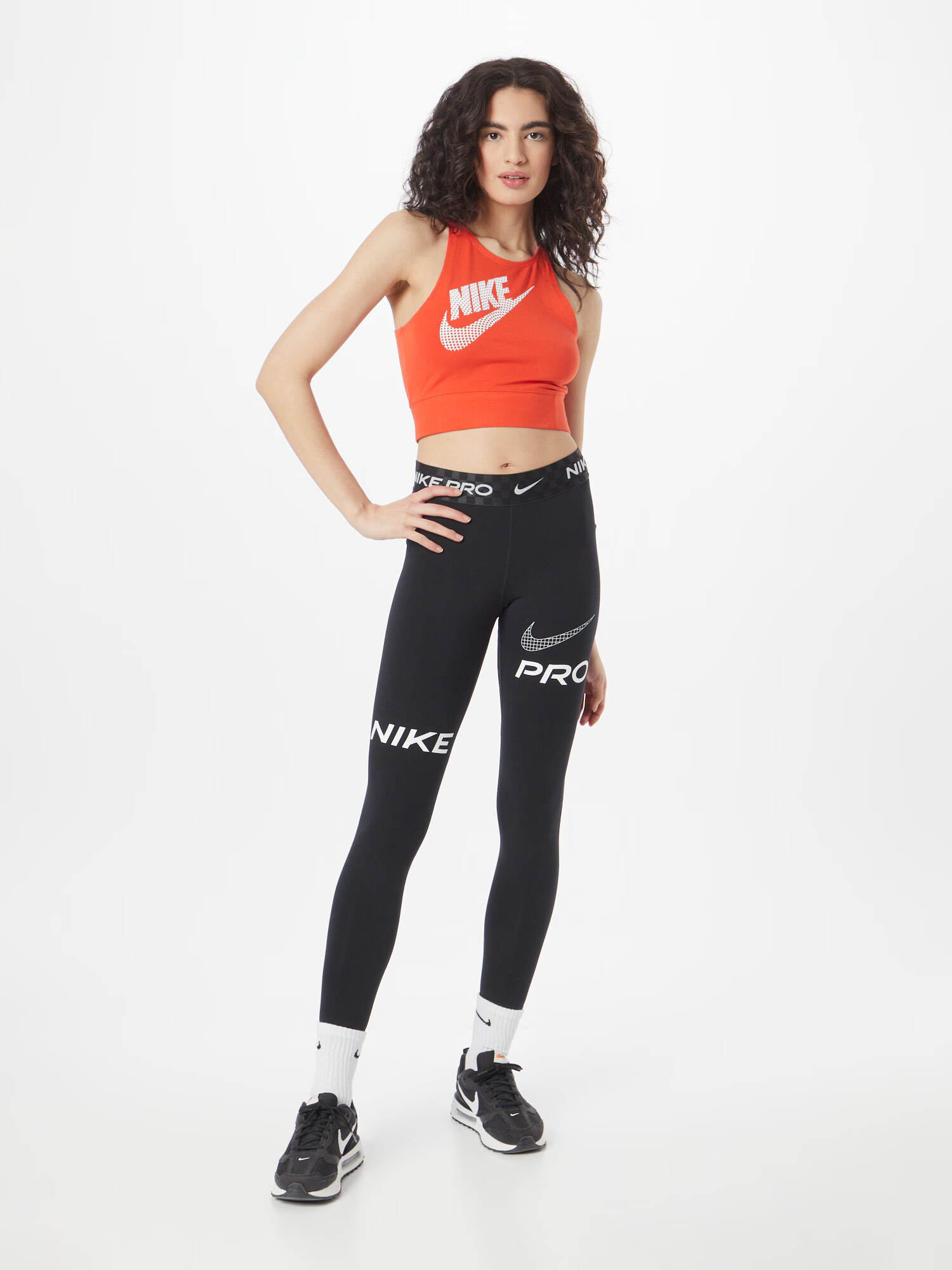 Nike Sportswear Top roșu orange / alb - Pled.ro