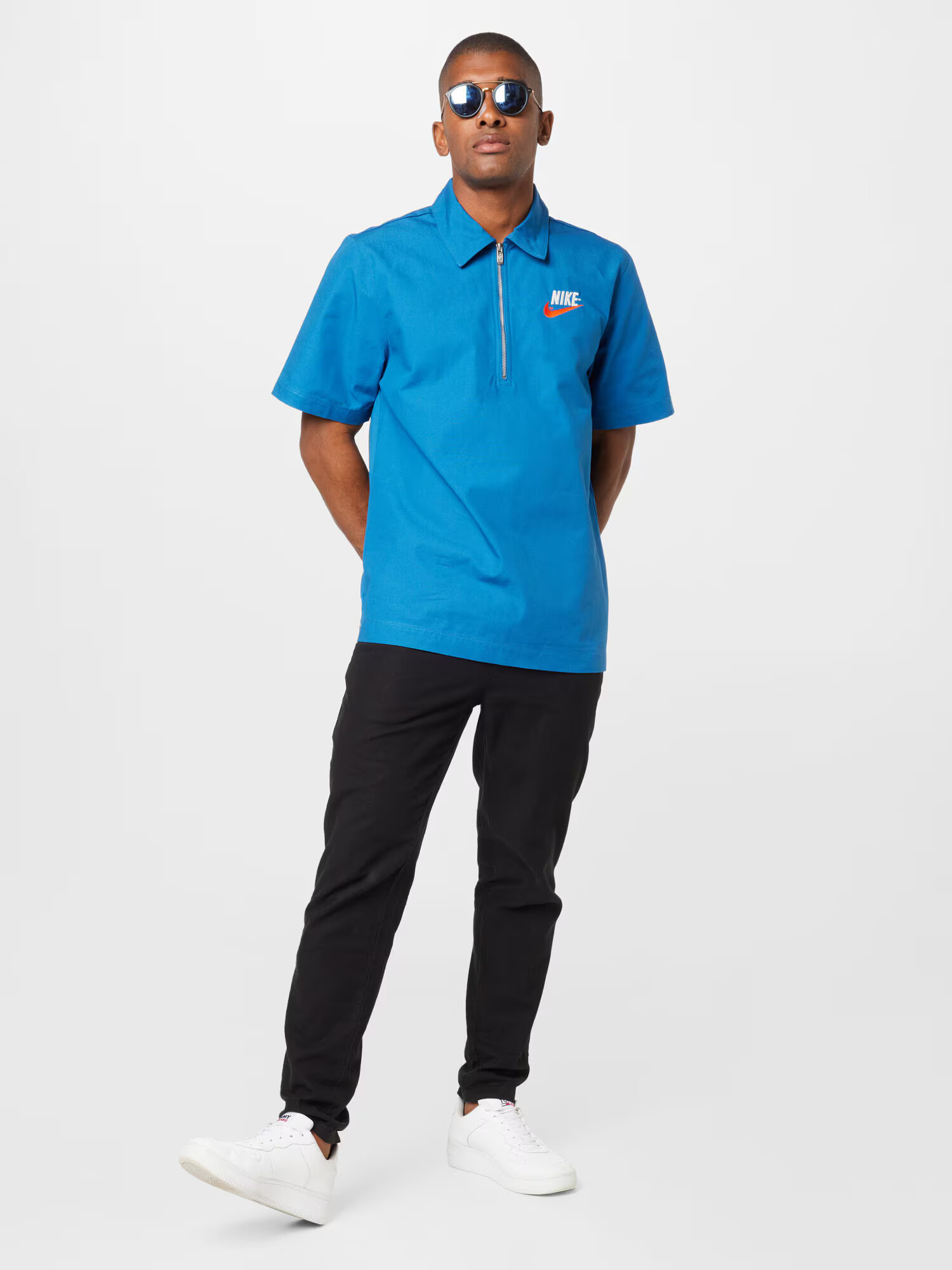 Nike Sportswear Tricou azur / roșu deschis / alb - Pled.ro