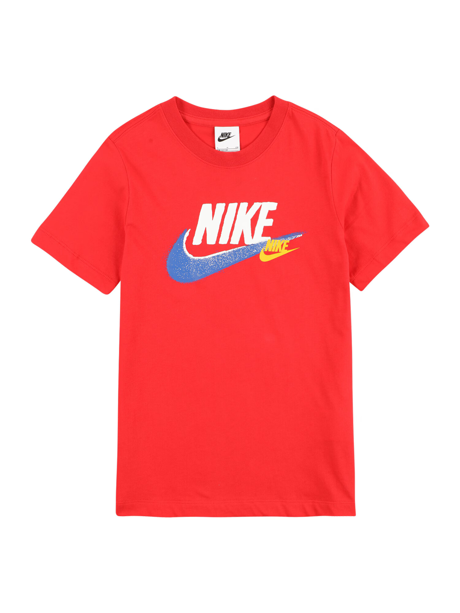 Nike Sportswear Tricou azuriu / galben citron / roșu deschis / alb - Pled.ro