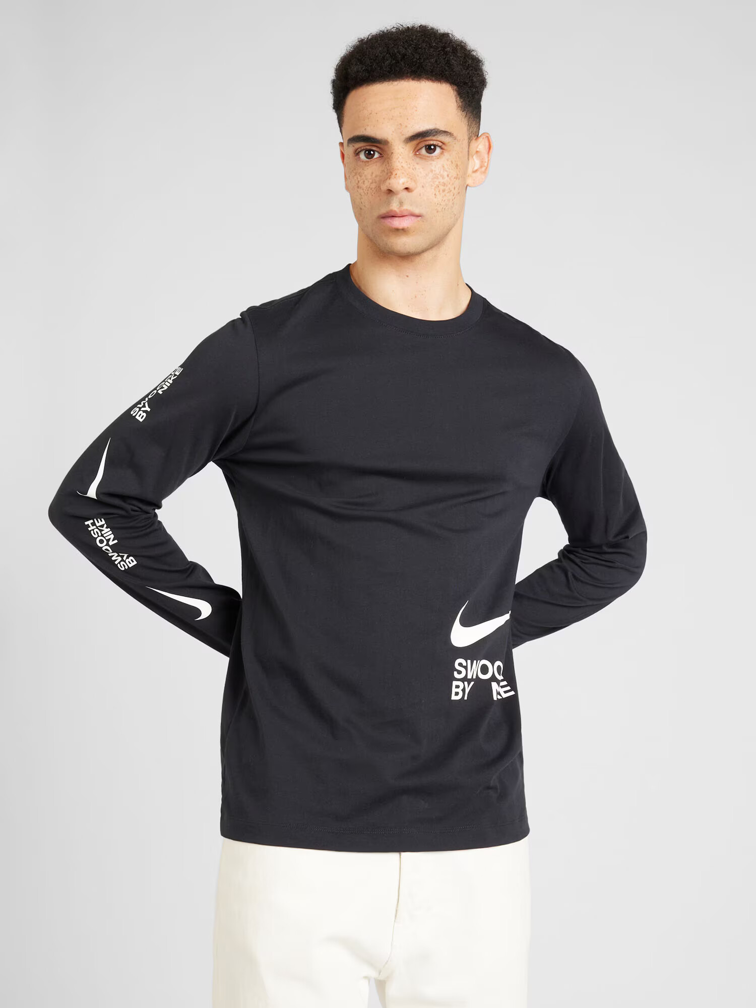 Nike Sportswear Tricou 'BIG SWOOSH' negru / alb - Pled.ro