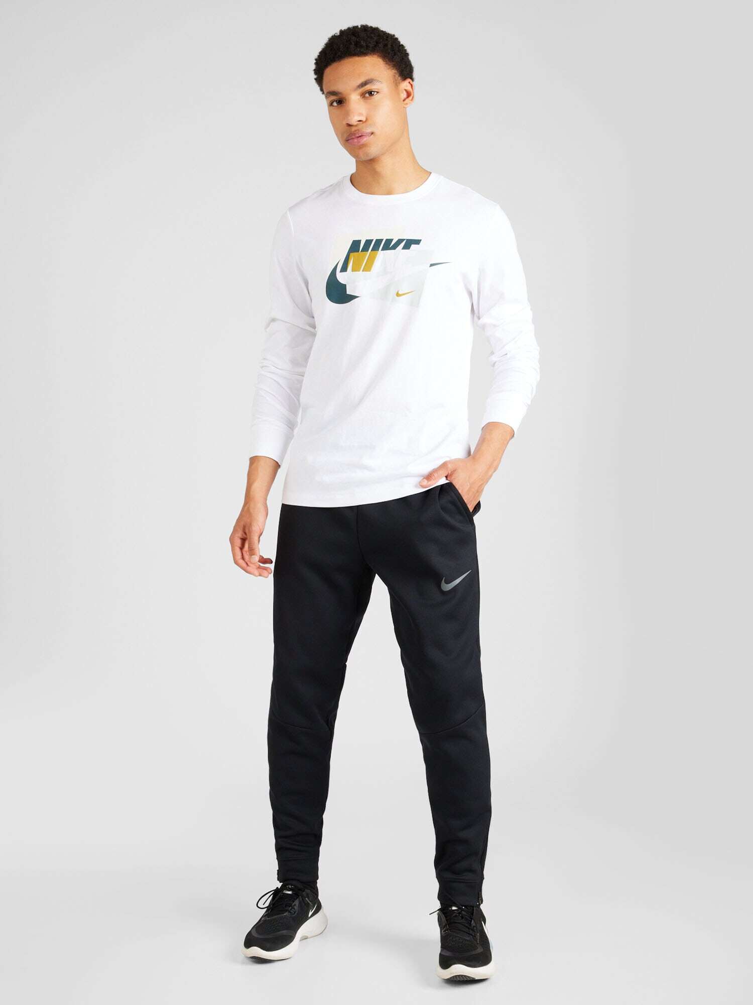 Nike Sportswear Tricou 'CONNECT' galben muștar / gri deschis / verde petrol / alb - Pled.ro