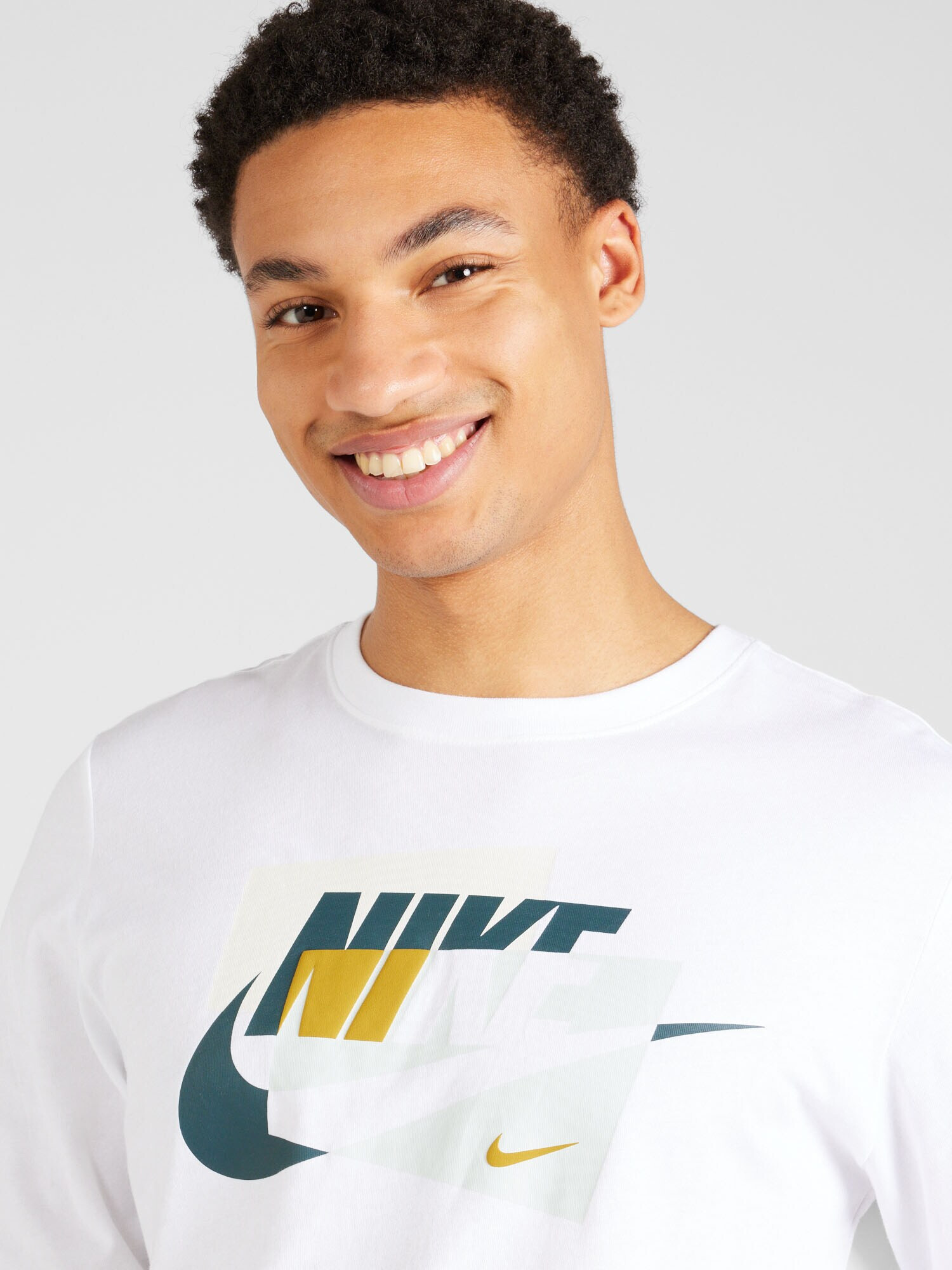 Nike Sportswear Tricou 'CONNECT' galben muștar / gri deschis / verde petrol / alb - Pled.ro