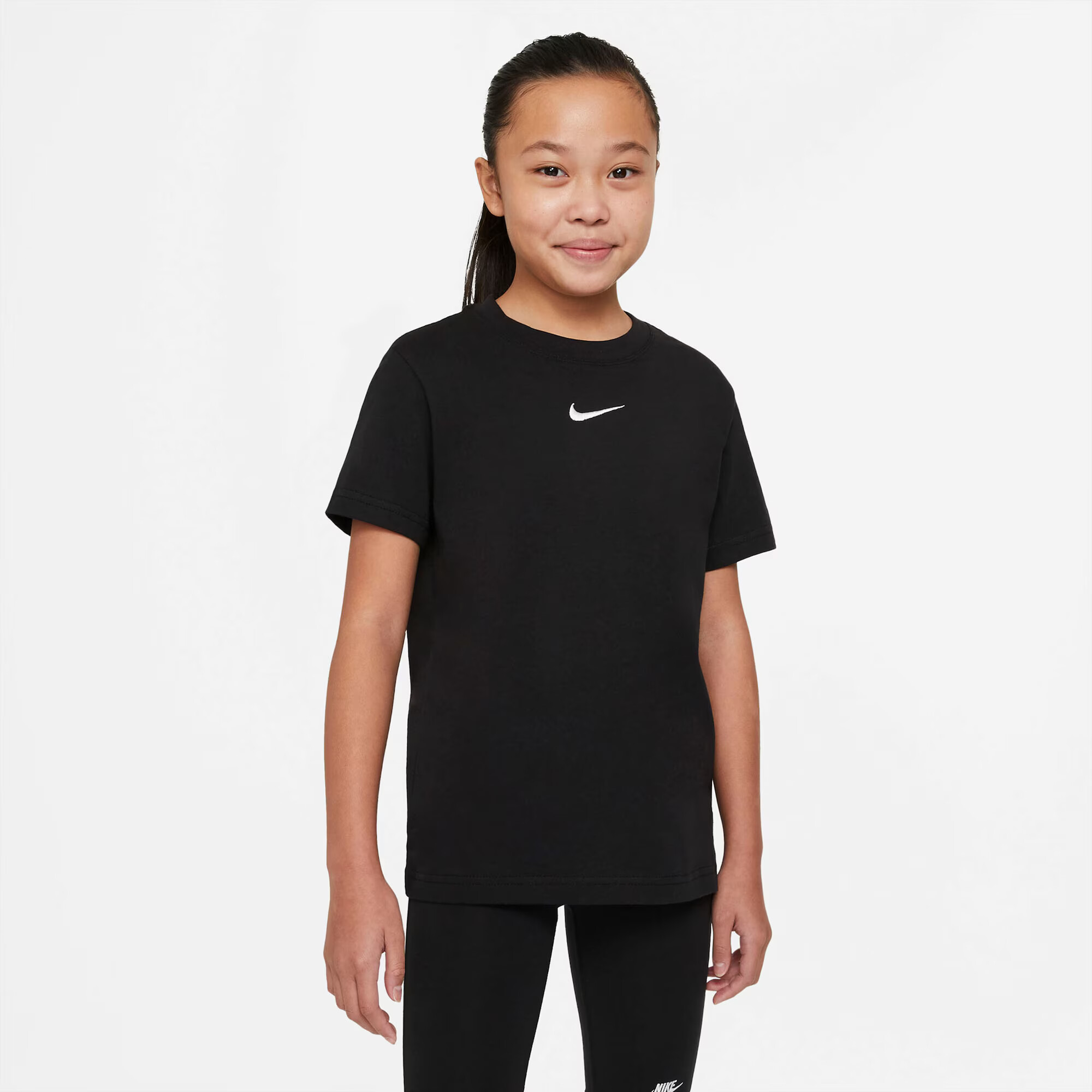 Nike Sportswear Tricou negru / alb - Pled.ro