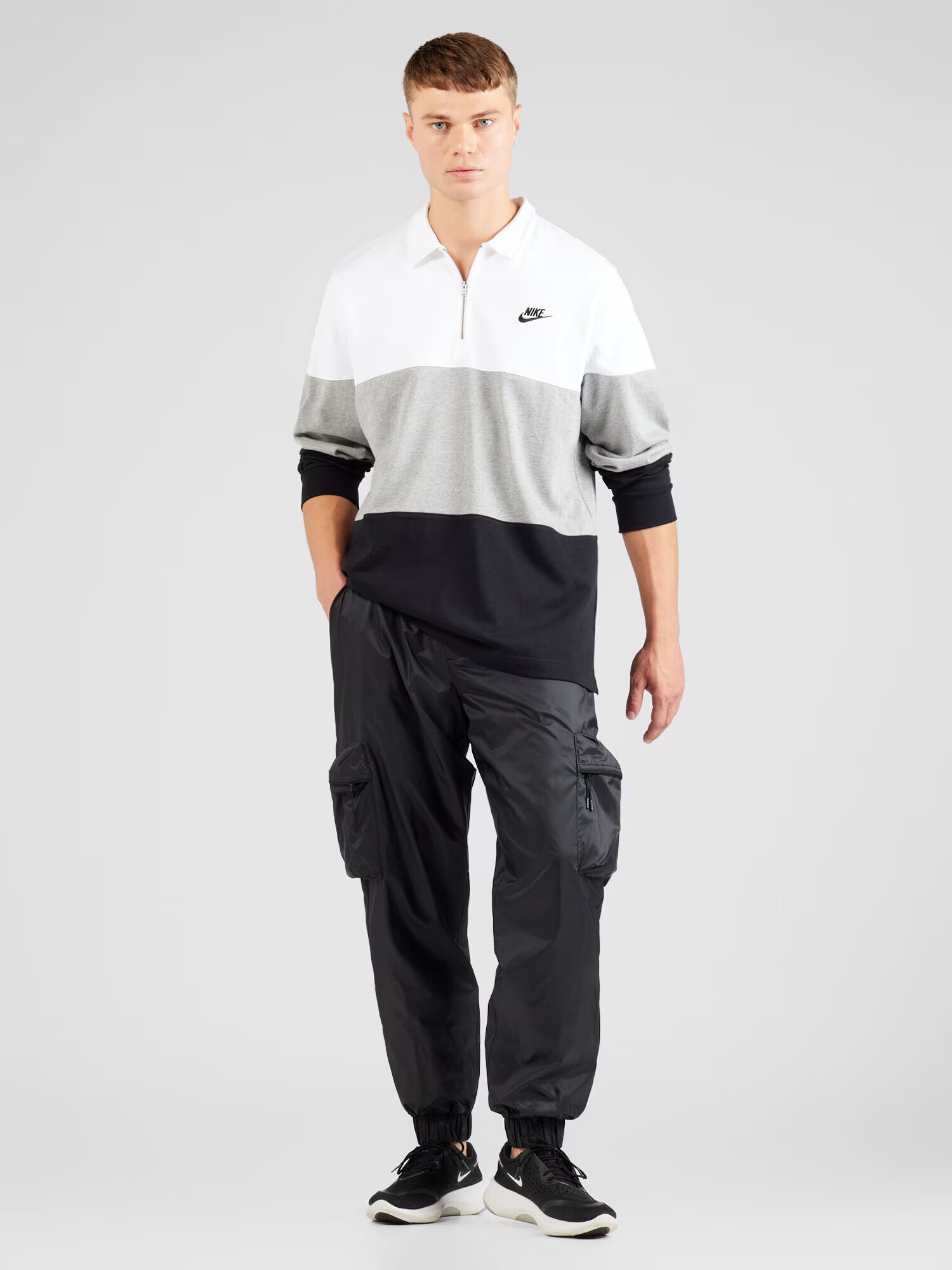 Nike Sportswear Tricou gri amestecat / negru / alb - Pled.ro