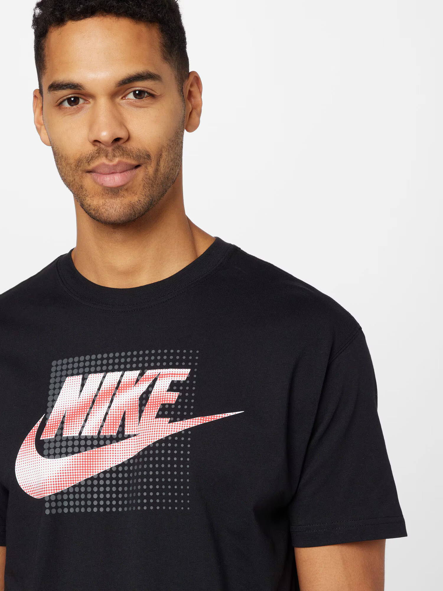 Nike Sportswear Tricou 'FUTURA' gri metalic / roșu pastel / negru / alb - Pled.ro