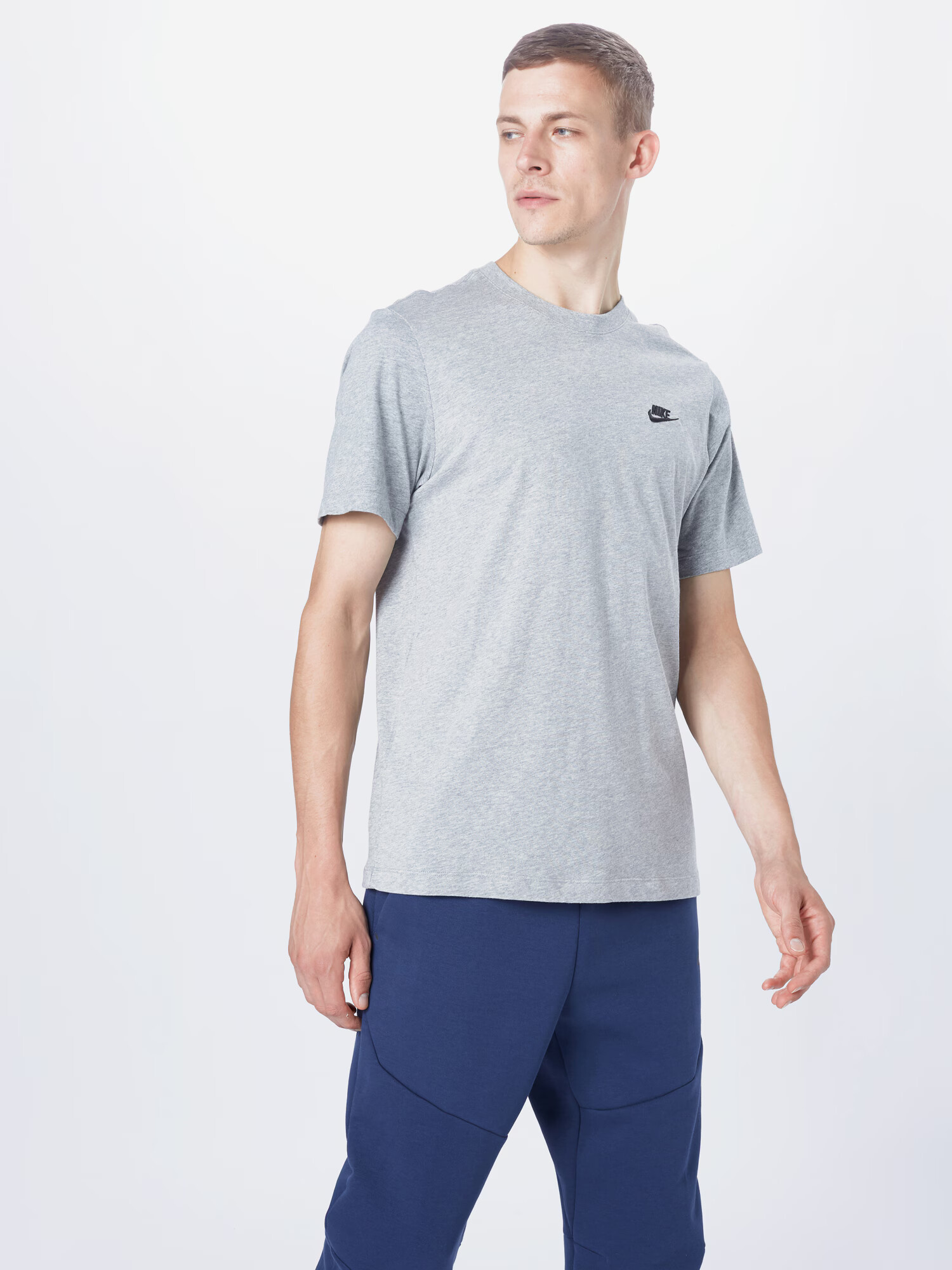 Nike Sportswear Tricou 'Club' bleumarin / gri amestecat - Pled.ro