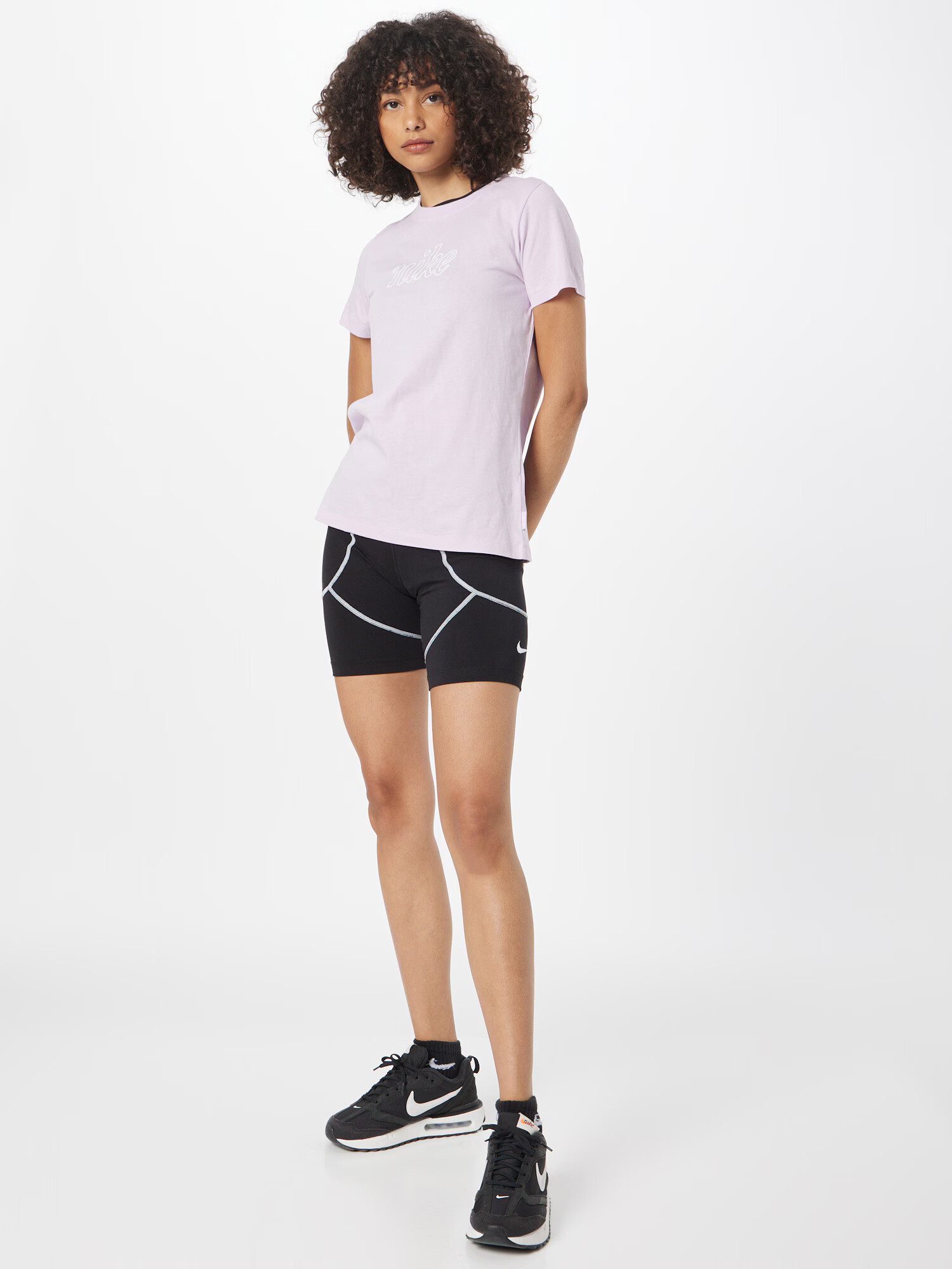 Nike Sportswear Tricou mov pastel / alb - Pled.ro