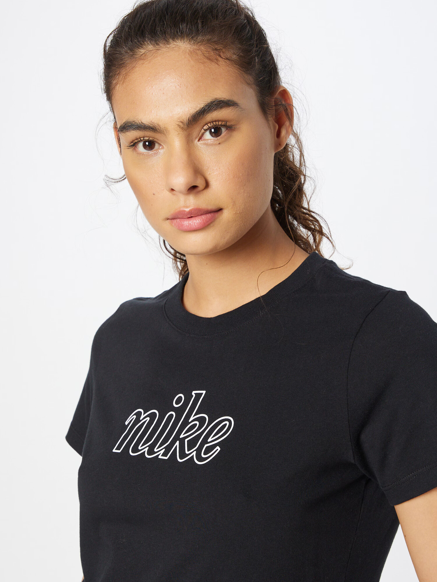 Nike Sportswear Tricou negru / alb - Pled.ro