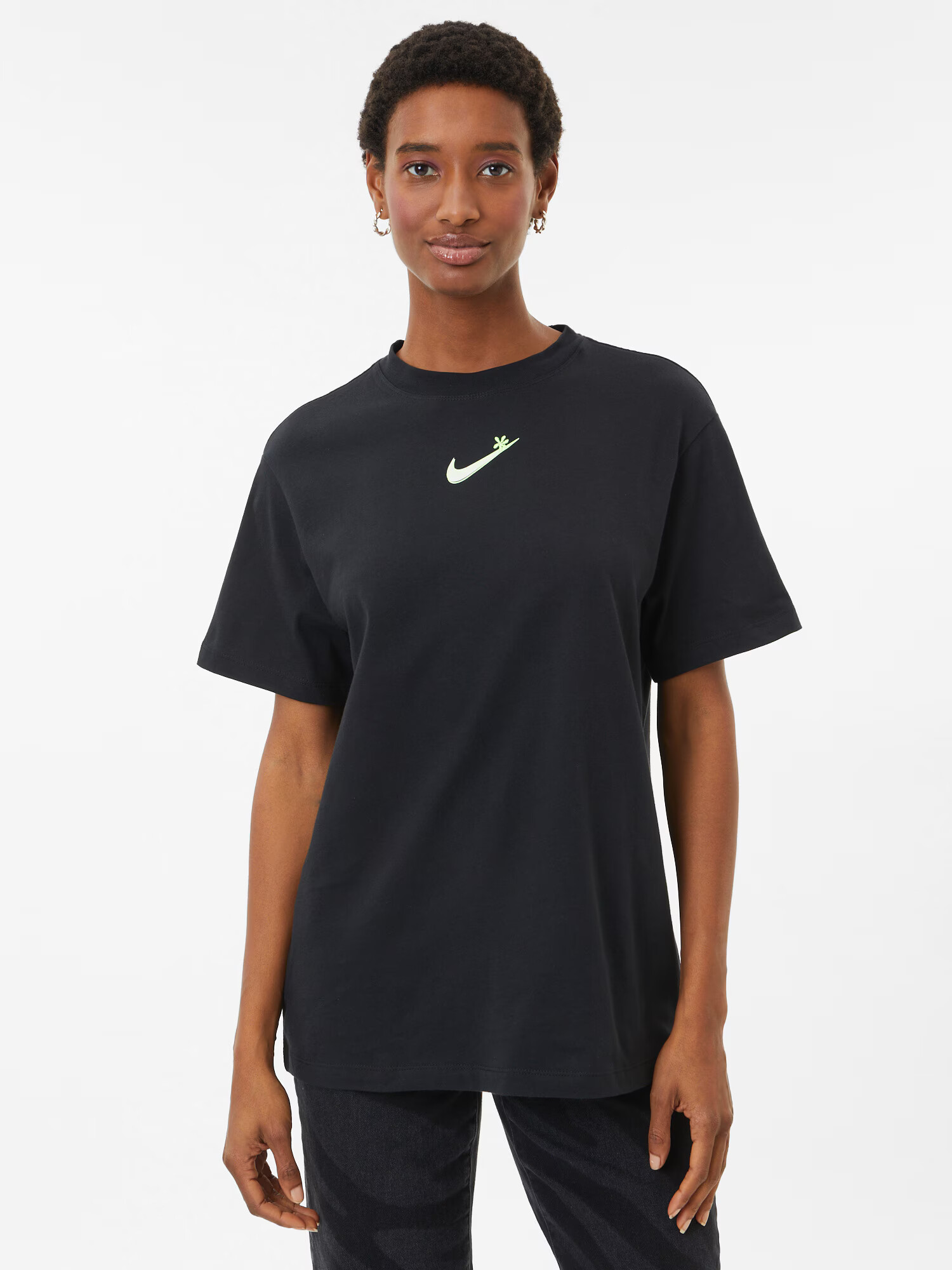 Nike Sportswear Tricou negru / alb - Pled.ro