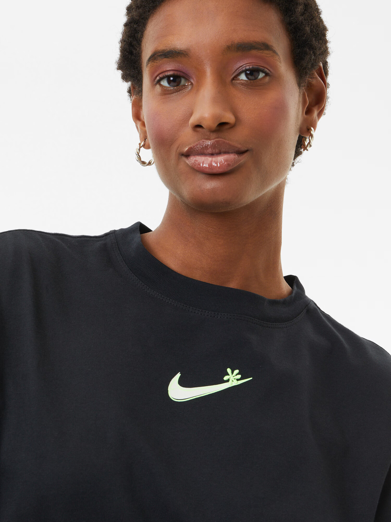 Nike Sportswear Tricou negru / alb - Pled.ro