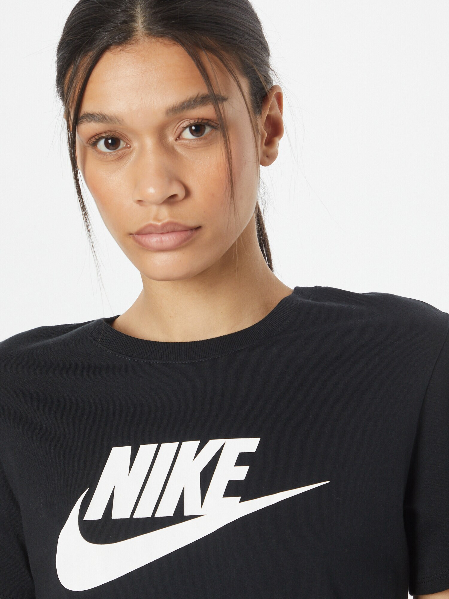 Nike Sportswear Tricou 'Essential' negru / alb - Pled.ro