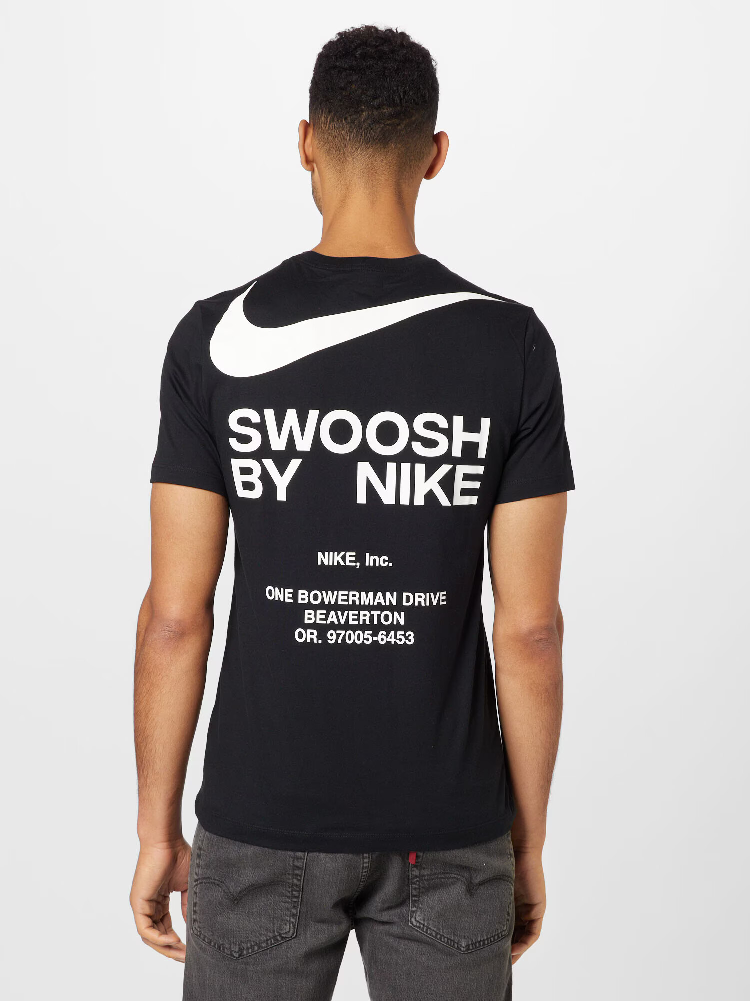 Nike Sportswear Tricou negru / alb - Pled.ro