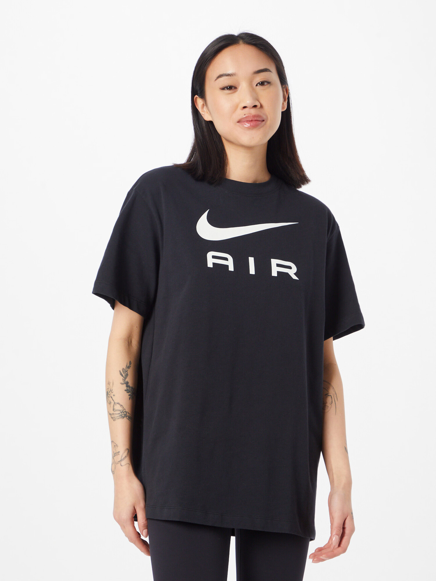 Nike Sportswear Tricou negru / alb - Pled.ro