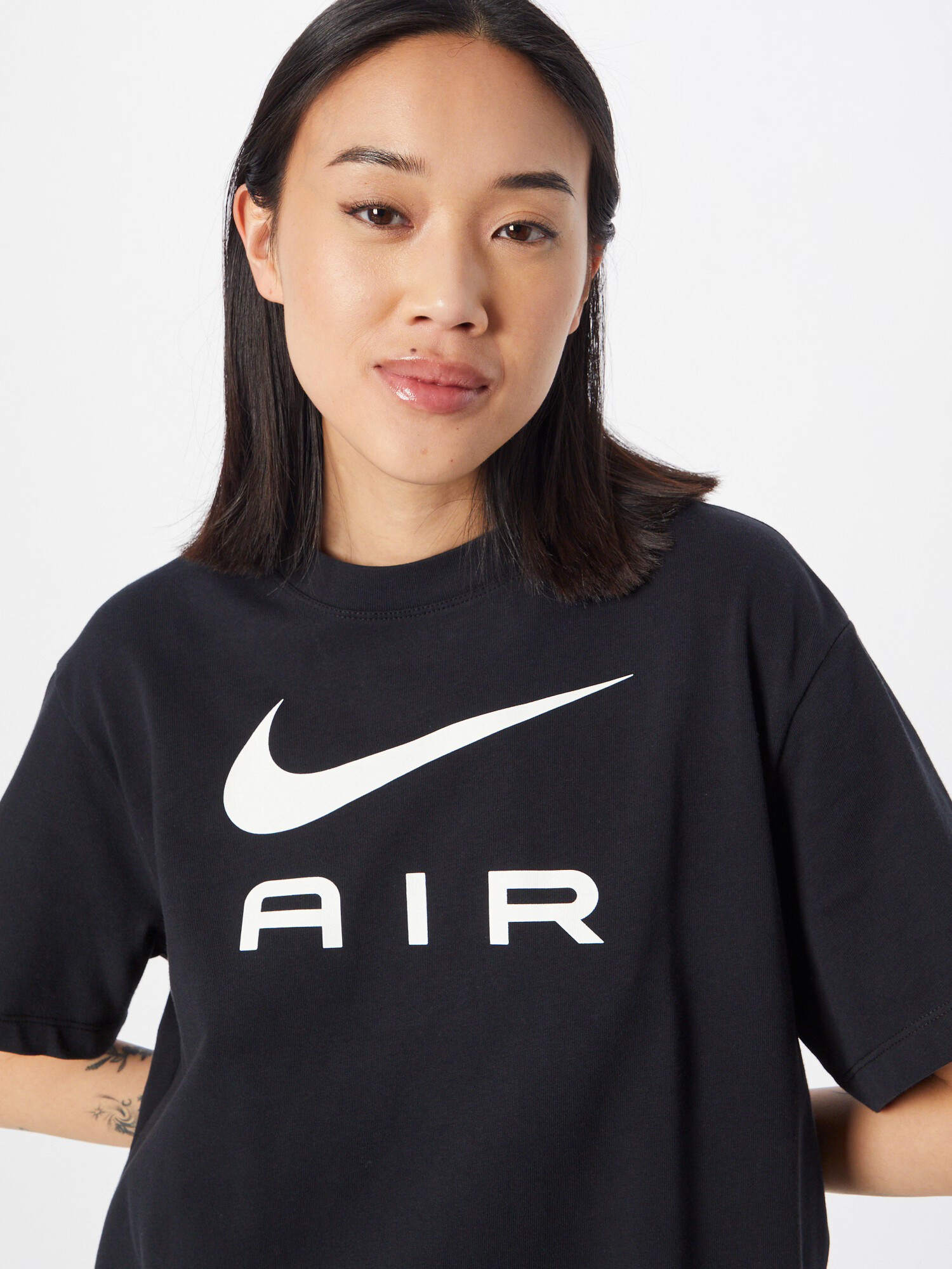 Nike Sportswear Tricou negru / alb - Pled.ro