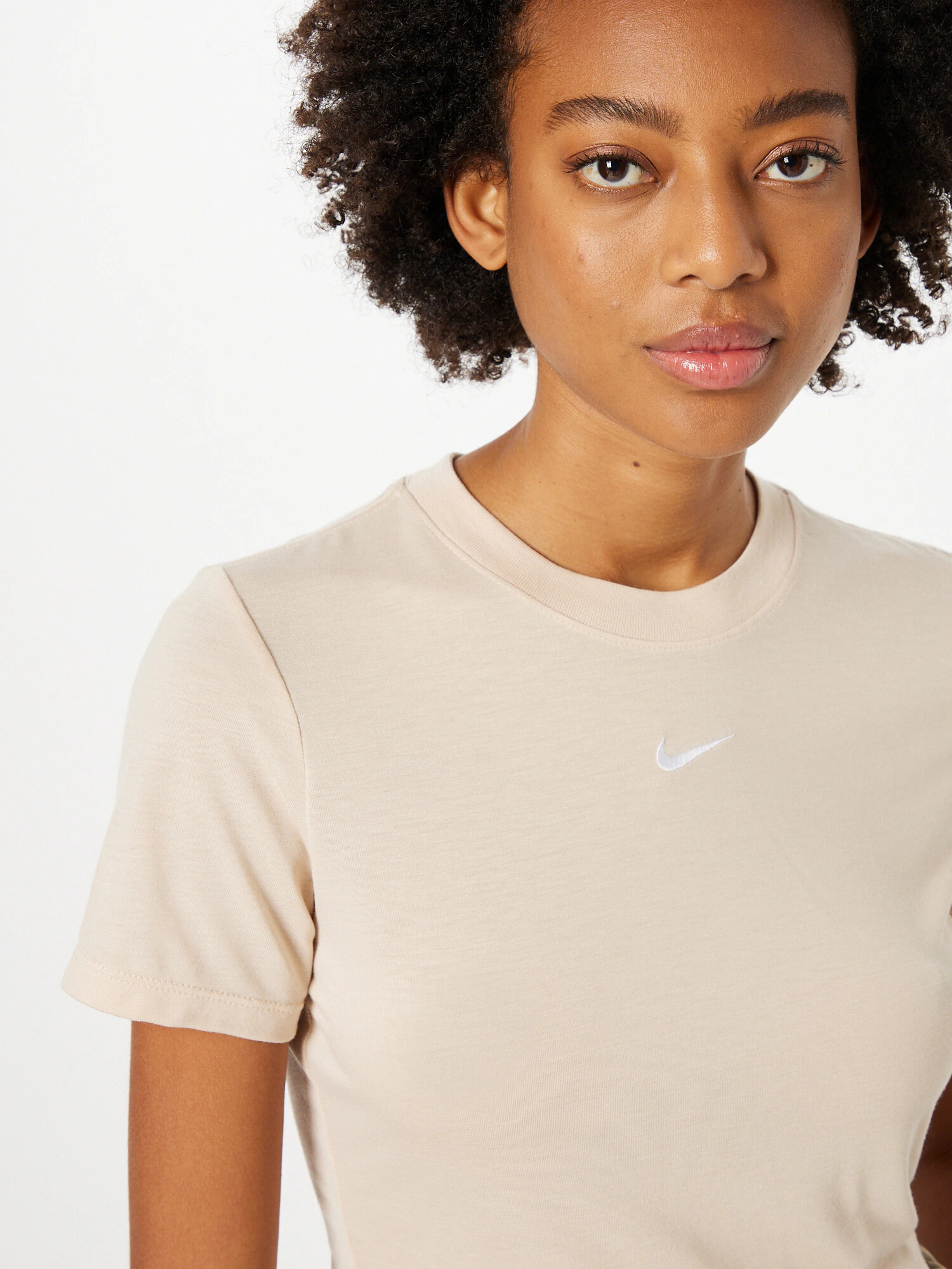 Nike Sportswear Tricou nisipiu / alb - Pled.ro