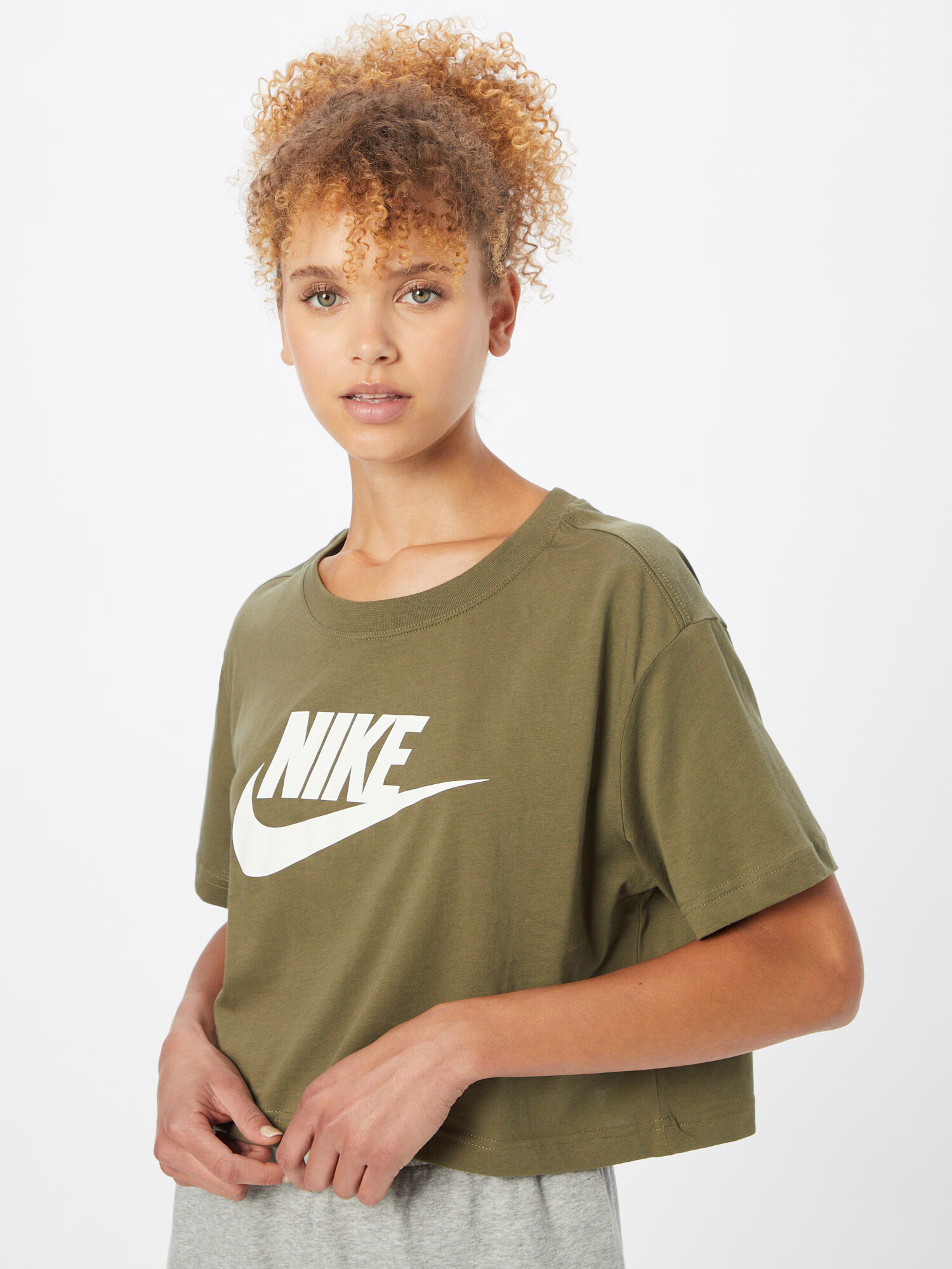 Nike Sportswear Tricou oliv / alb - Pled.ro