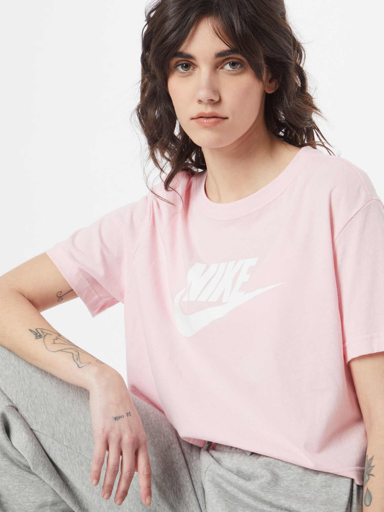 Nike Sportswear Tricou roz / alb - Pled.ro