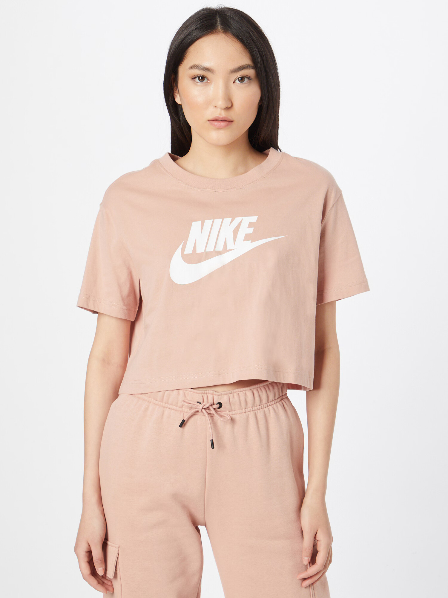 Nike Sportswear Tricou roz pastel / alb - Pled.ro