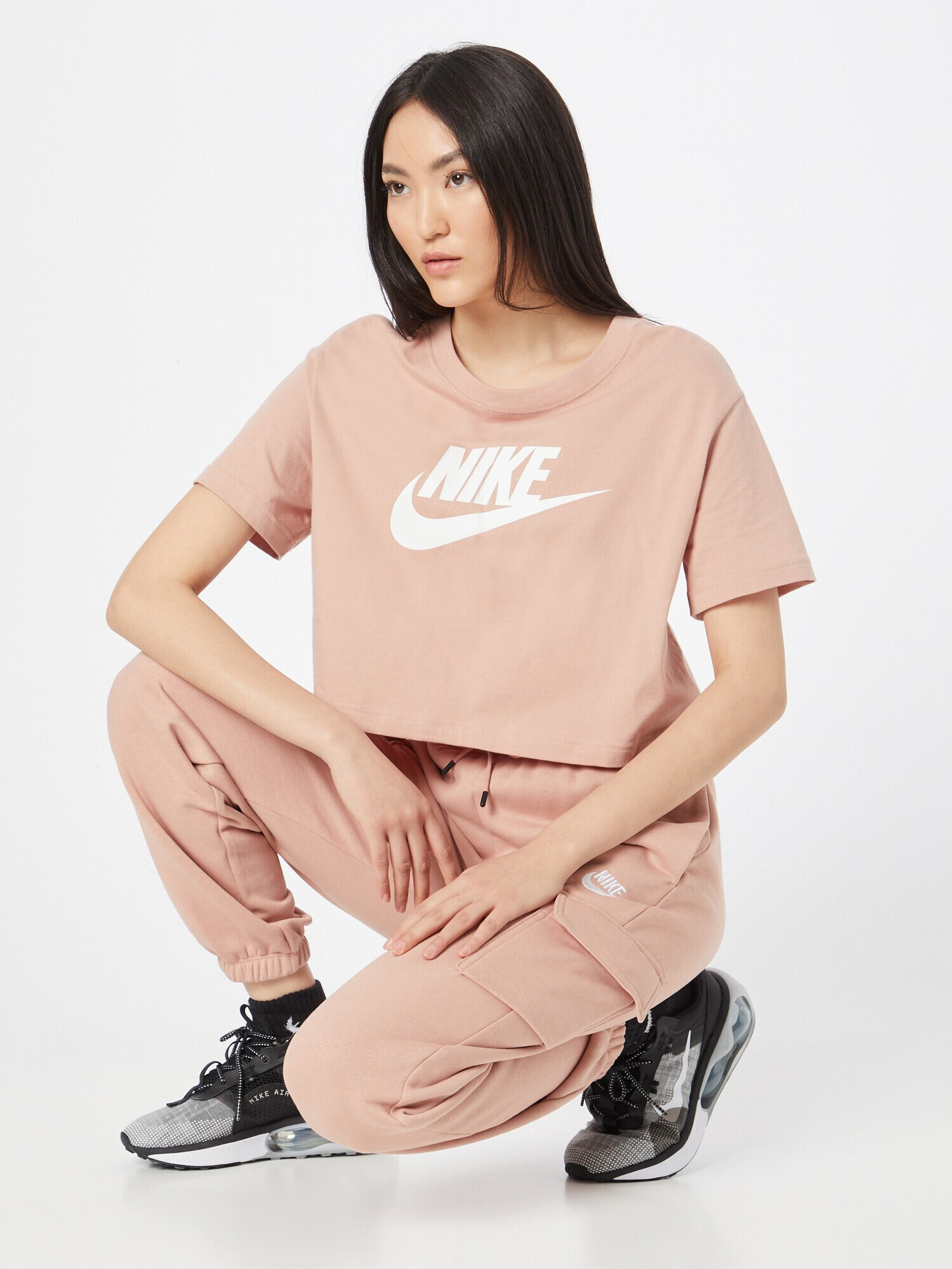 Nike Sportswear Tricou roz pastel / alb - Pled.ro