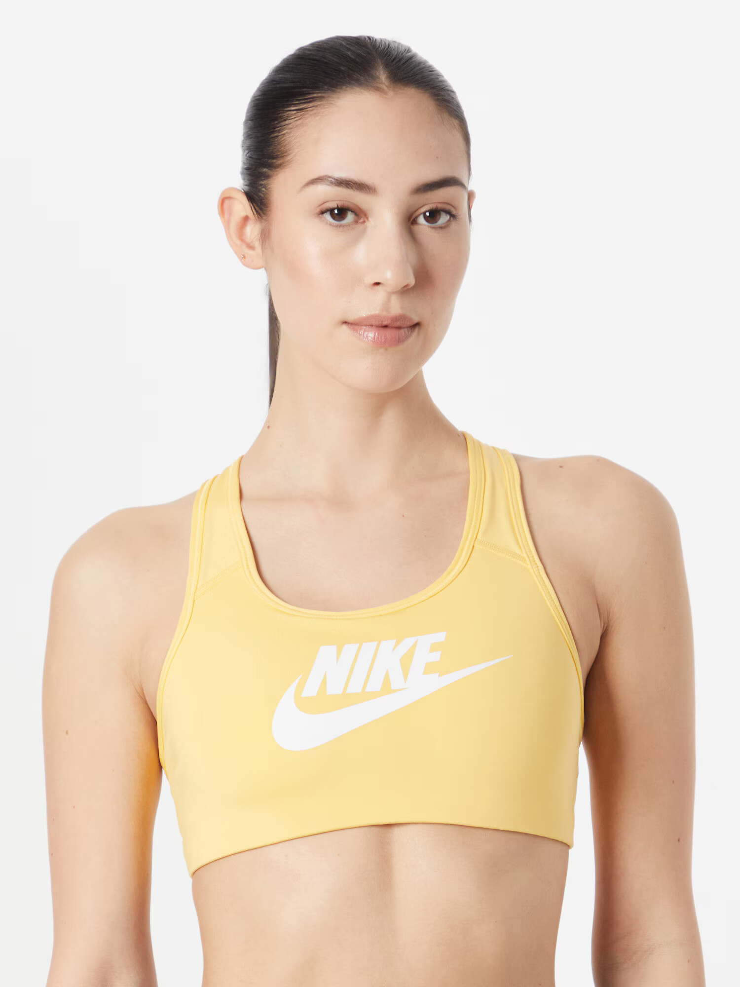 NIKE Sutien sport 'FUTURA' galben citron / alb - Pled.ro