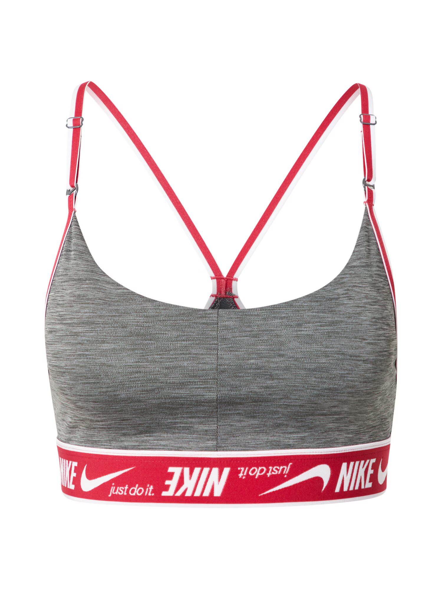 NIKE Sutien sport gri / roșu / alb - Pled.ro