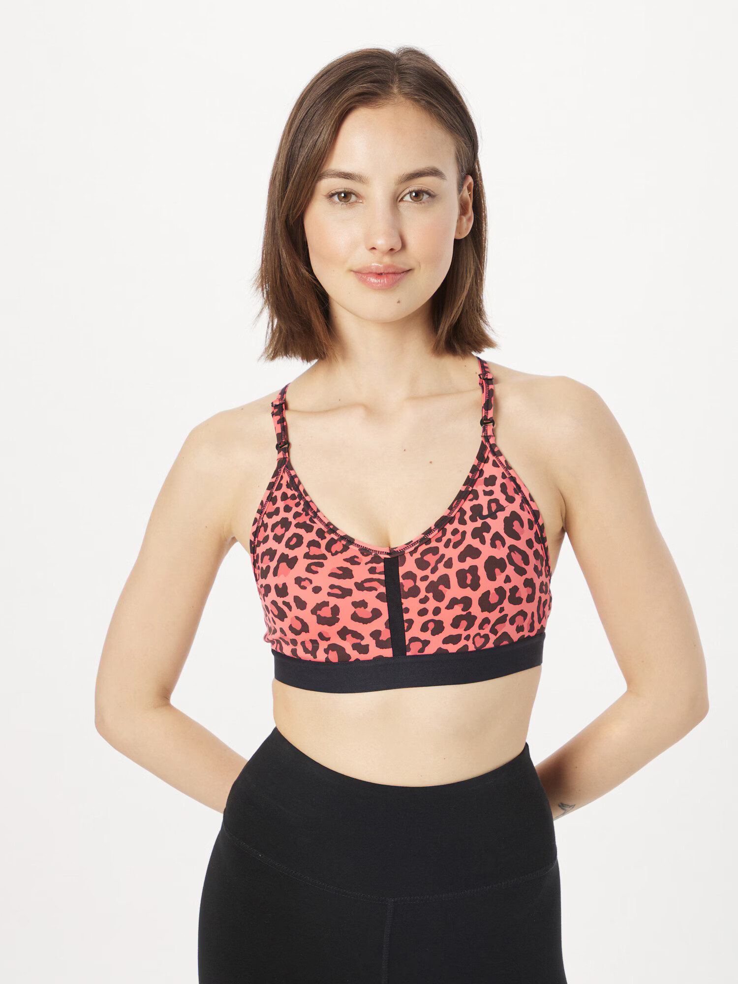 NIKE Sutien sport 'INDY' corai / roz / negru - Pled.ro