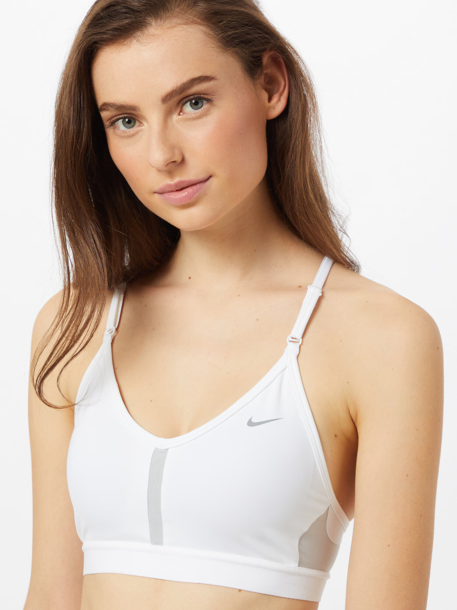 NIKE Sutien sport 'Indy' gri / alb natural - Pled.ro